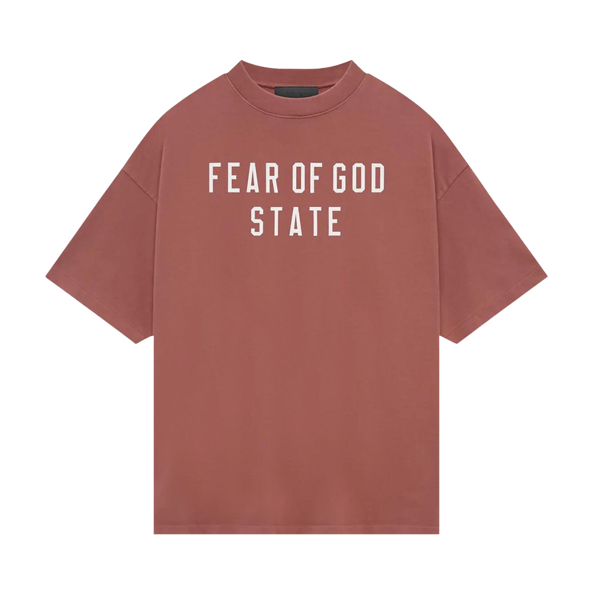 Fear of God Essentials Heavy Crewneck Tee 'Crimson' | Red | Men's Size 2XS