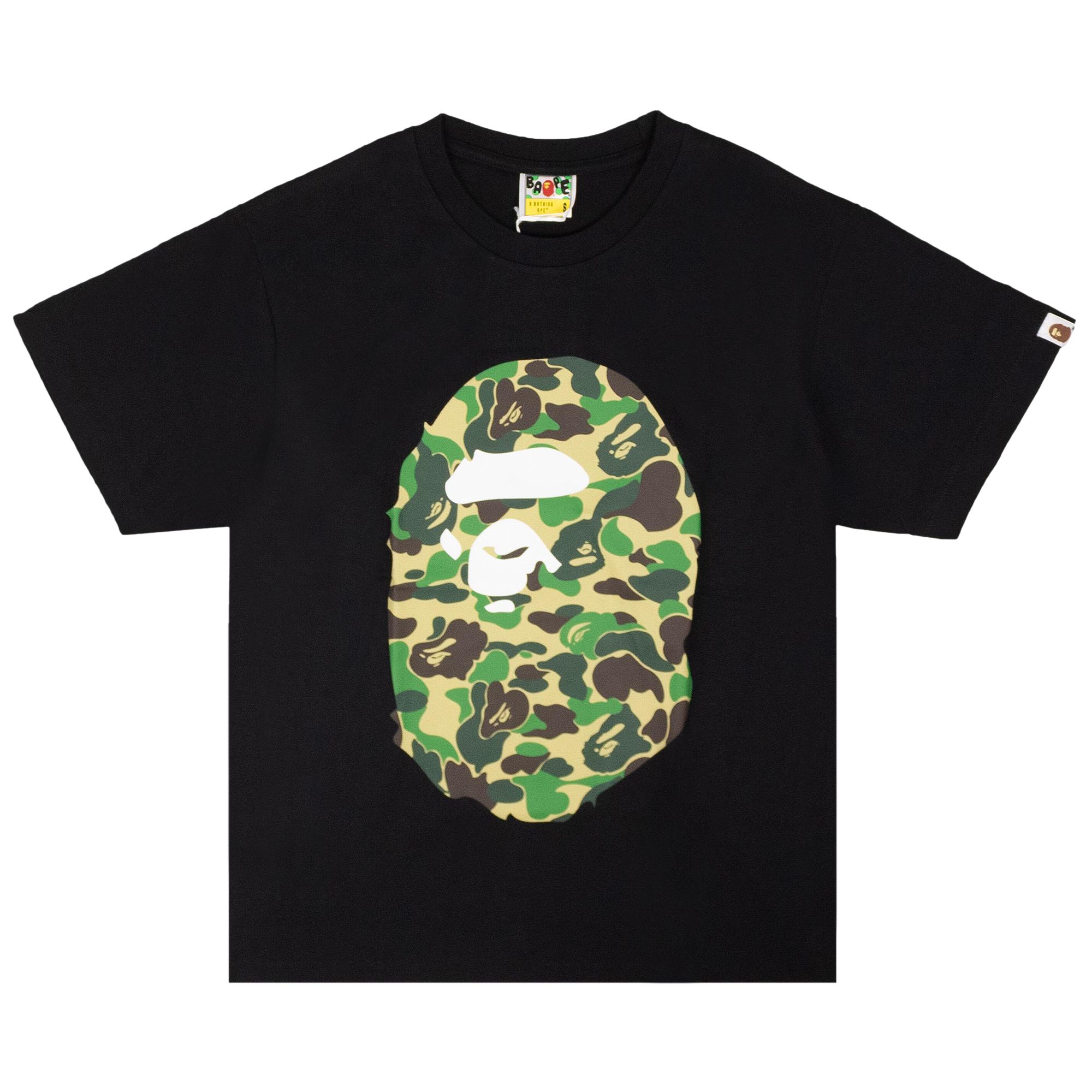 Pre-owned Bape Abc Camo Big Ape Head Tee 'black/green' | Men's Size L