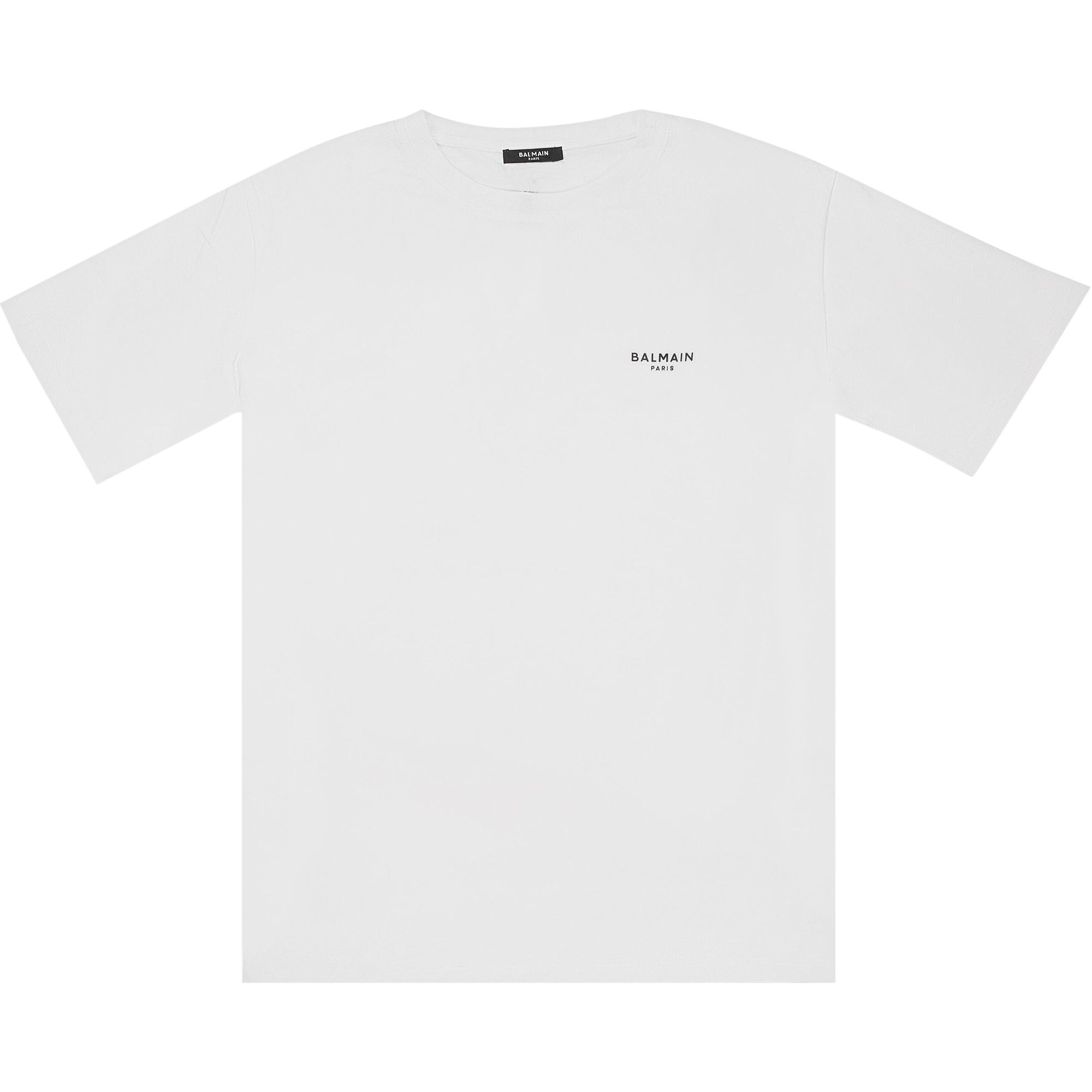 Pre-owned Balmain Flocked Logo Crewneck T-shirt 'white' | Men's Size S