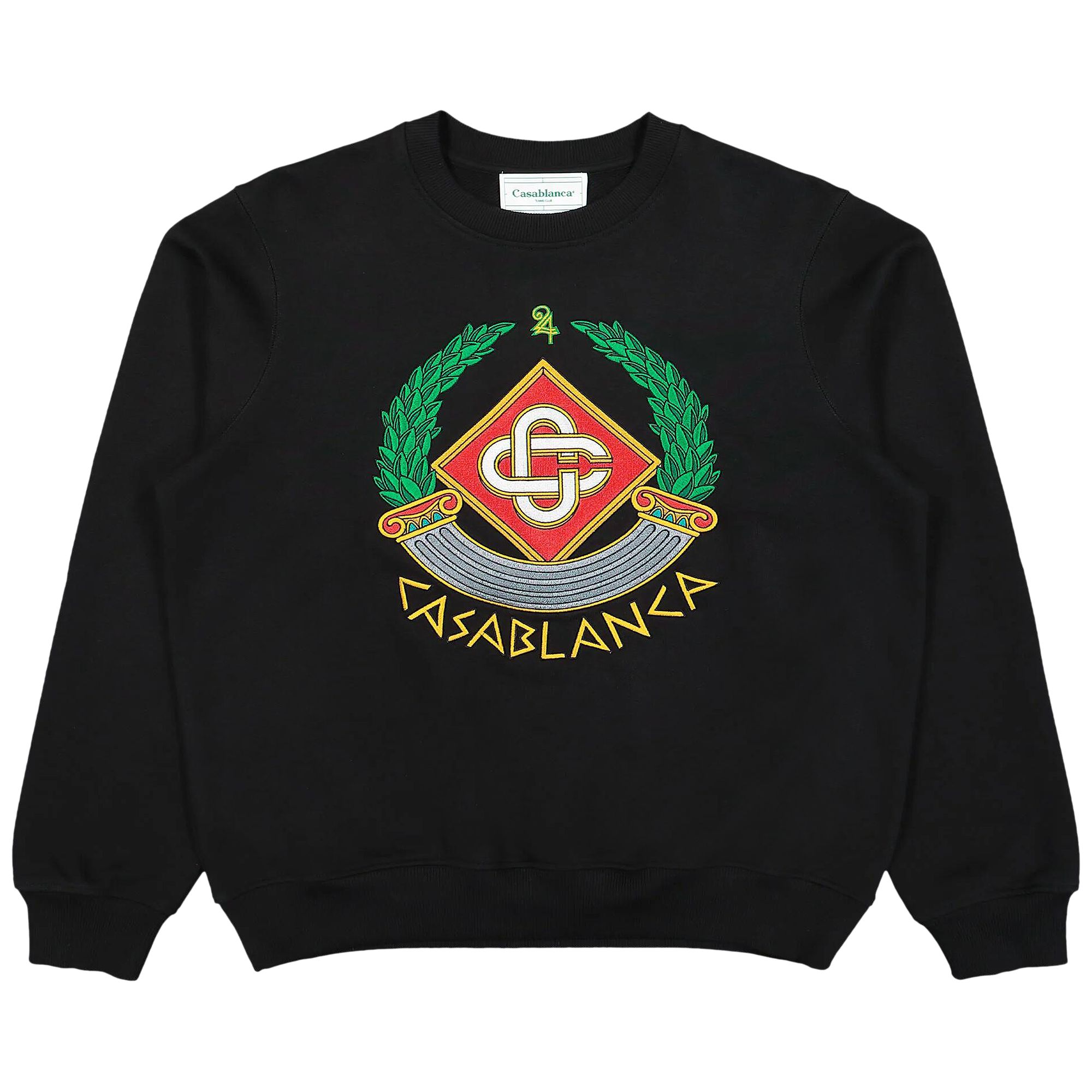 Casablanca Casa Crest Embroidered Sweatshirt 'Black' | Men's Size L