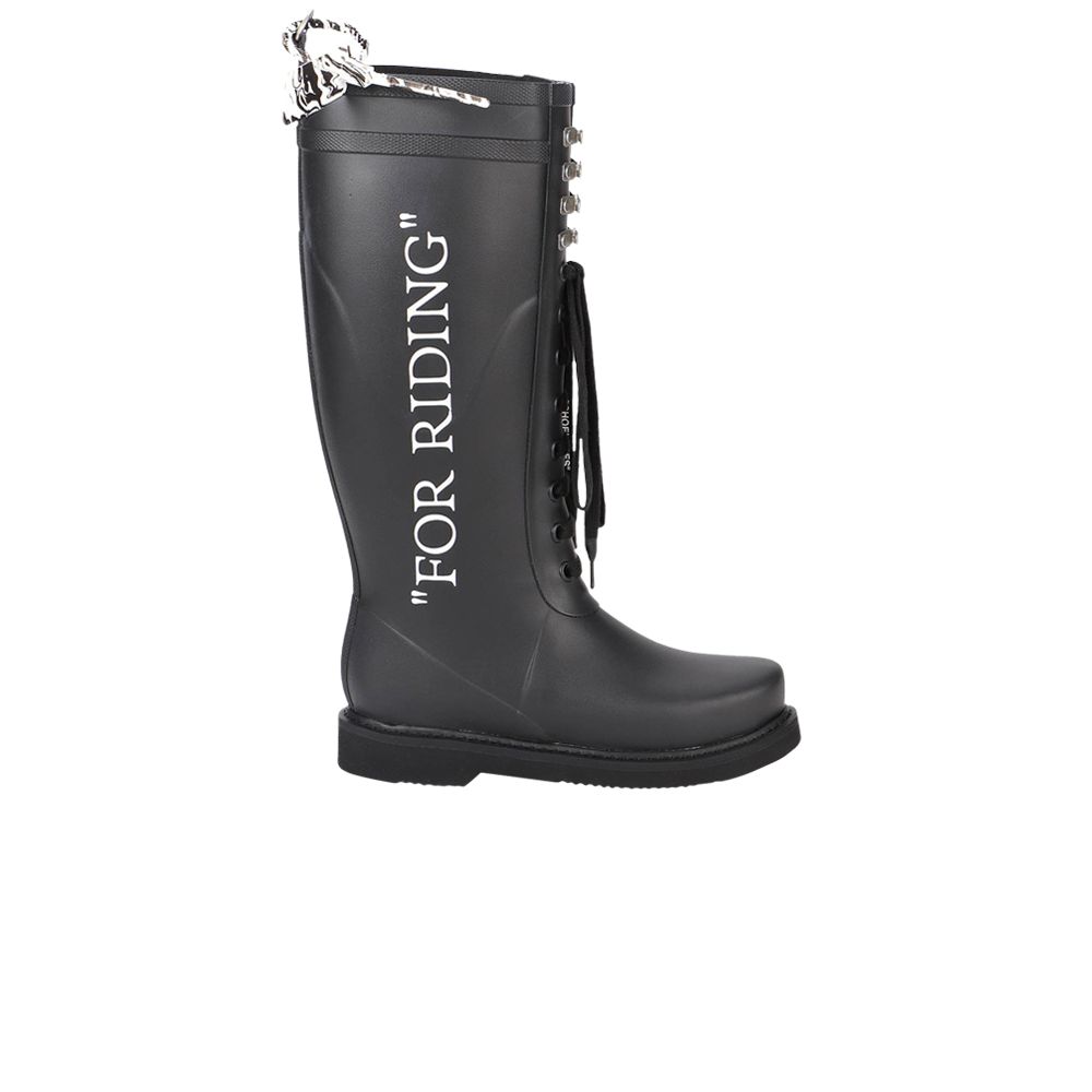Pre-owned Off-white Wmns Rain Boot 'for Riding - Black' | Women's Size 35