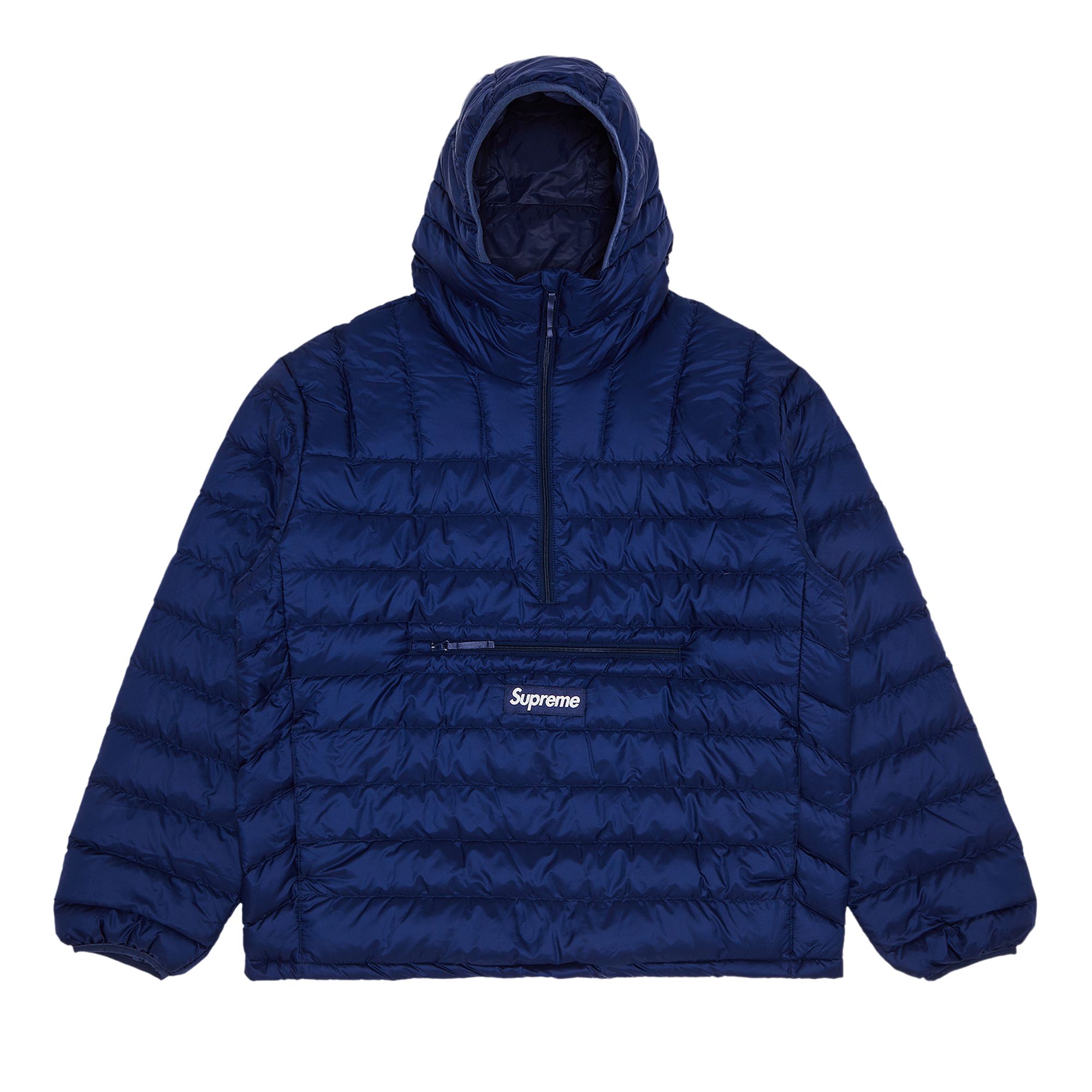 Supreme Micro Down Half Zip Hooded Pullover 'Navy' | Blue | Men's Size L