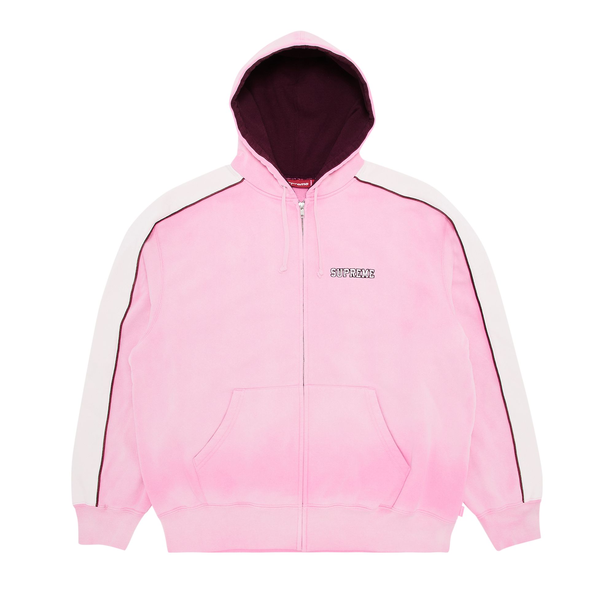 Supreme State Zip Up Hooded Sweatshirt 'Pink' | Men's Size M
