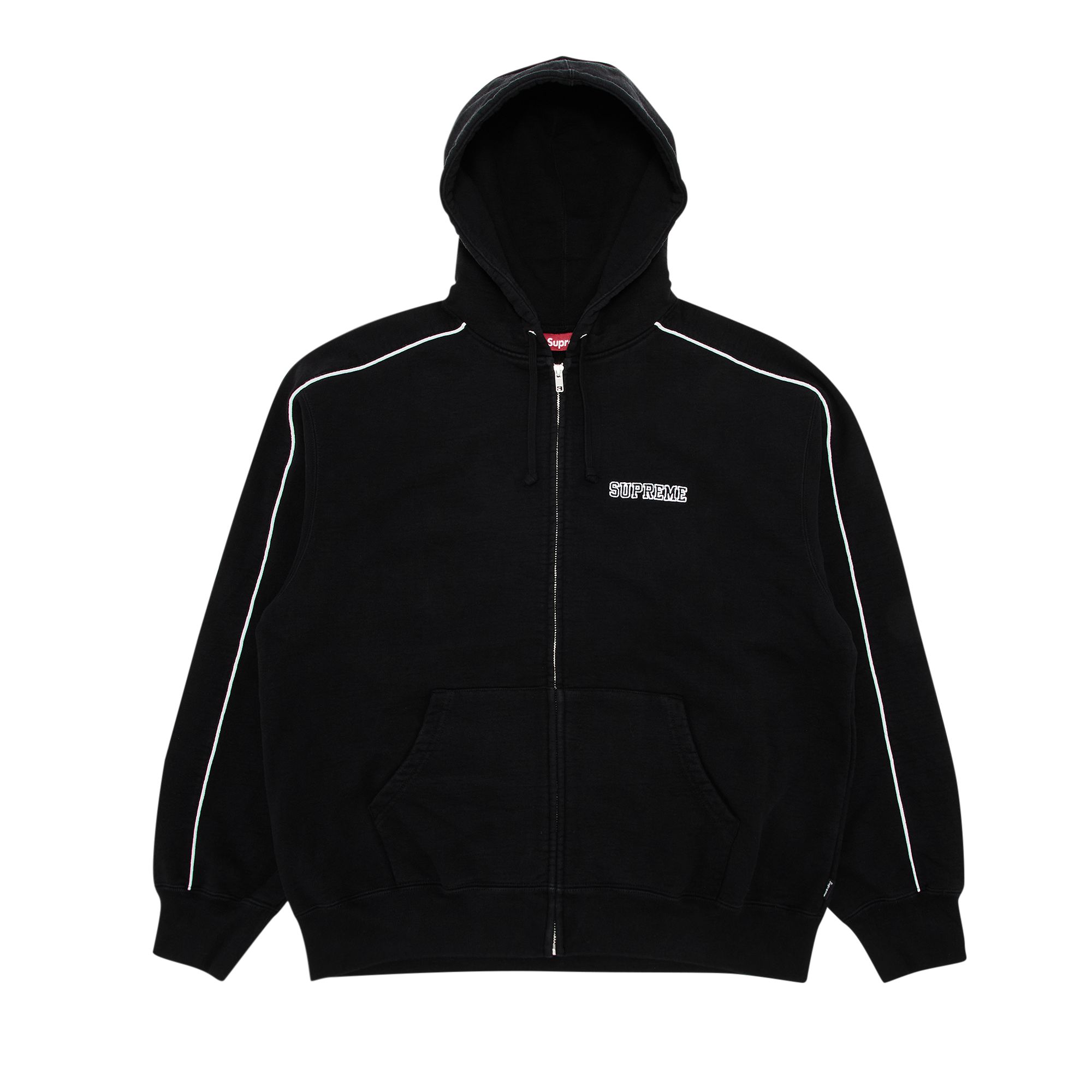 Supreme State Zip Up Hooded Sweatshirt 'Black' | Men's Size S
