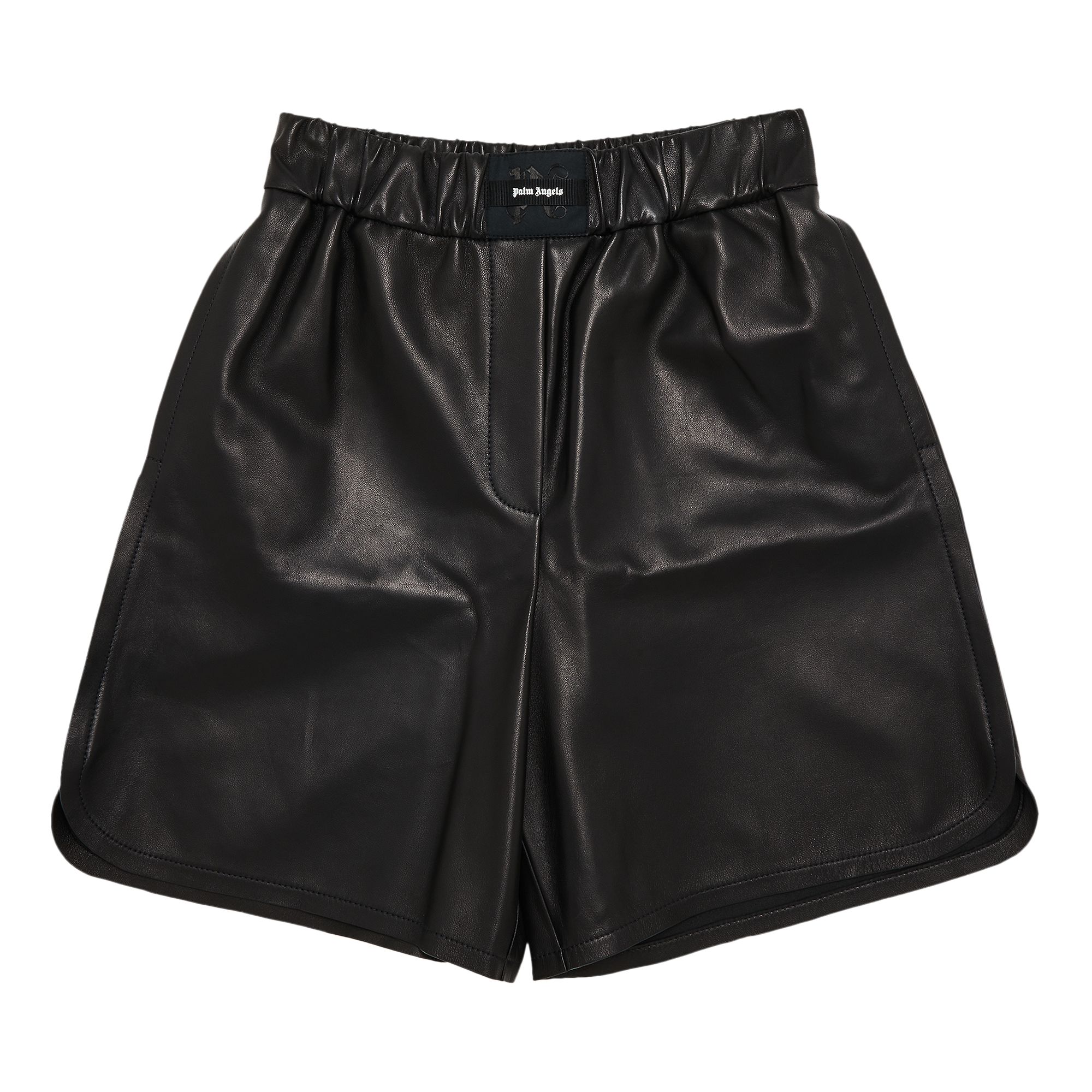 Pre-owned Palm Angels Monogram Leather Shorts 'black' | Women's Size 38