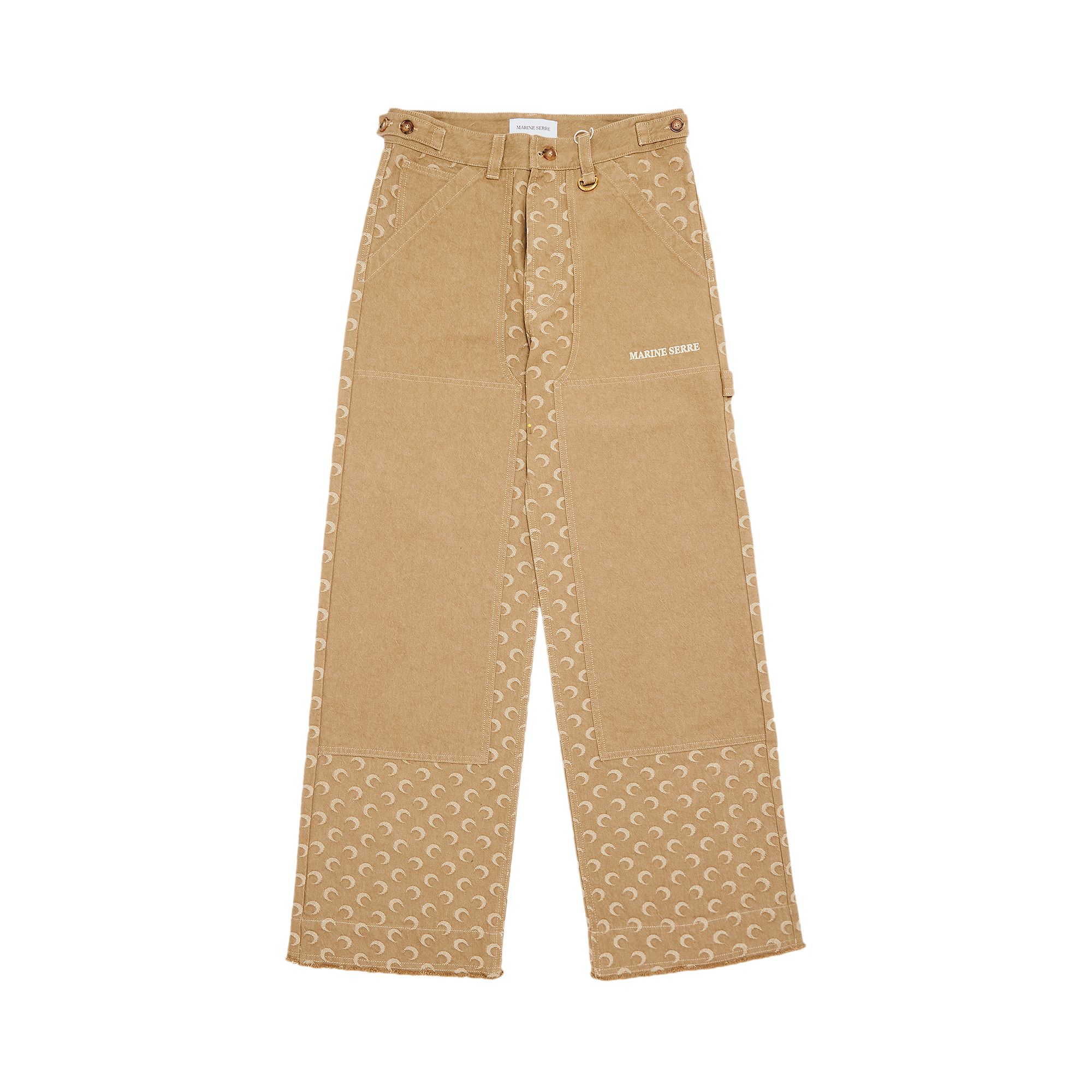 Marine Serre Moon Jacquard Twill Workwear Pants 'Dark Beige' | Tan | Men's Size 48