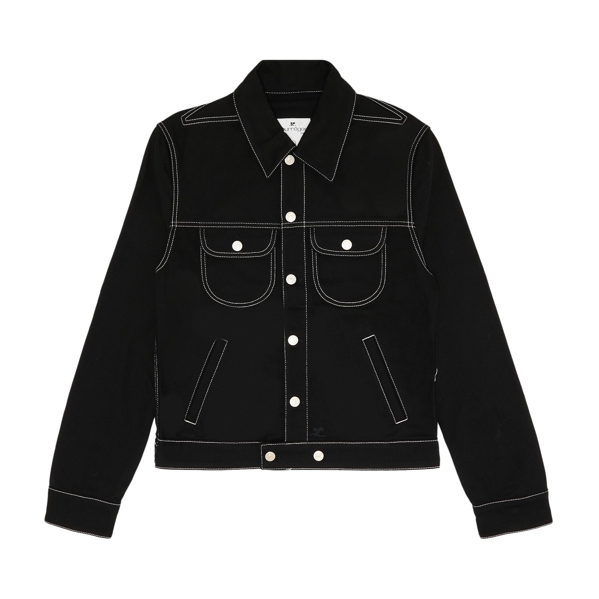 Courrèges Denim Trucker Jacket 'Black/White' | Men's Size 50