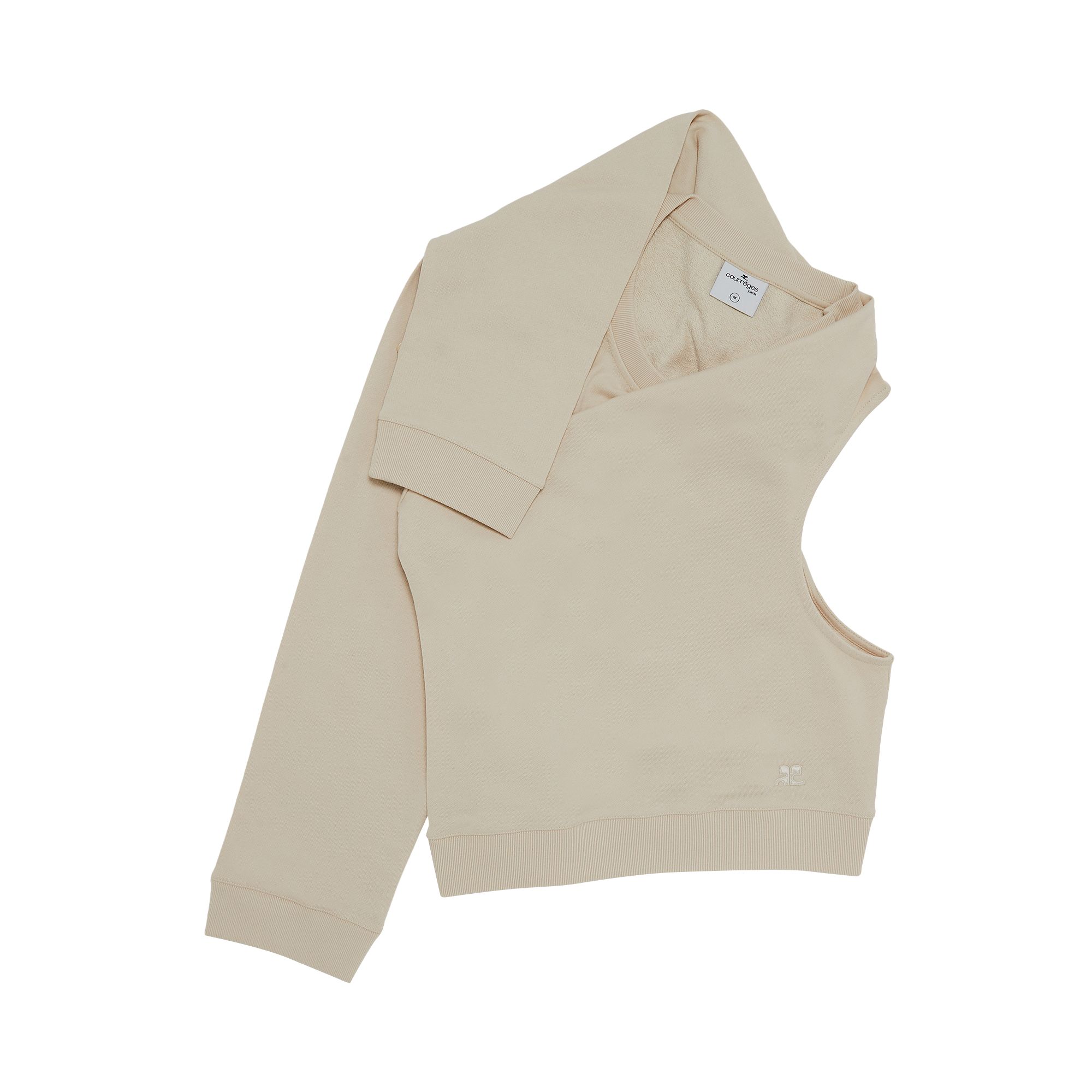 Courrèges Off Shoulder Sweatshirt 'Oatmeal' | Tan | Women's Size M