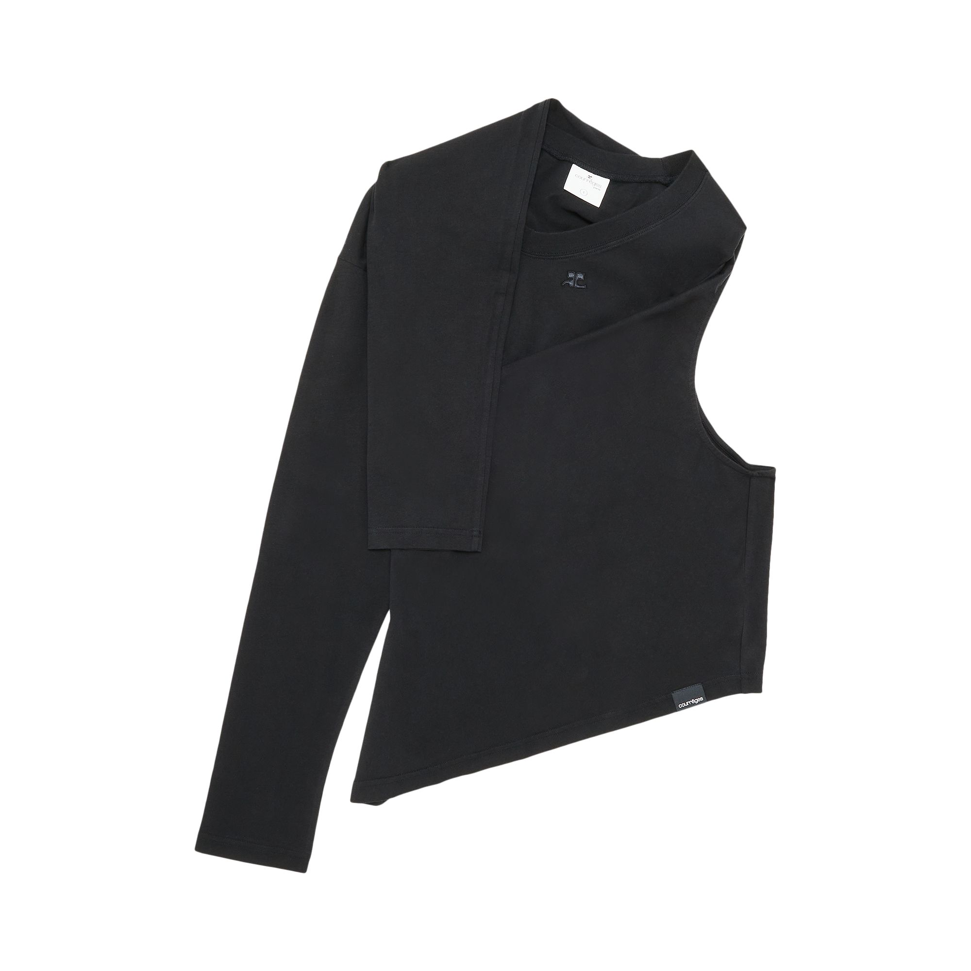 Courrèges Off Shoulder T-Shirt 'Black' | Women's Size M