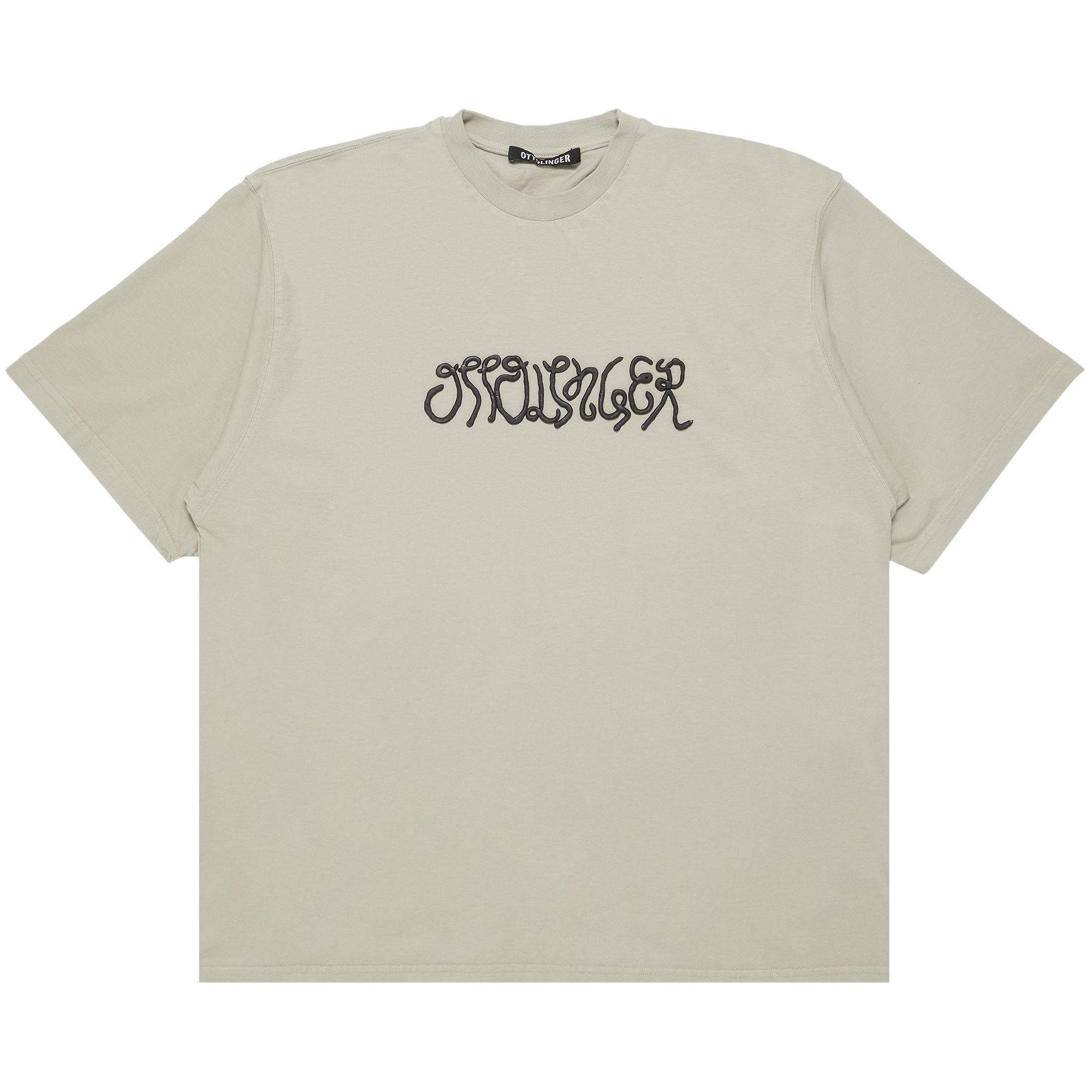 Pre-owned Ottolinger Oversized Puffy Logo T-shirt 'sand Pebble' In Brown