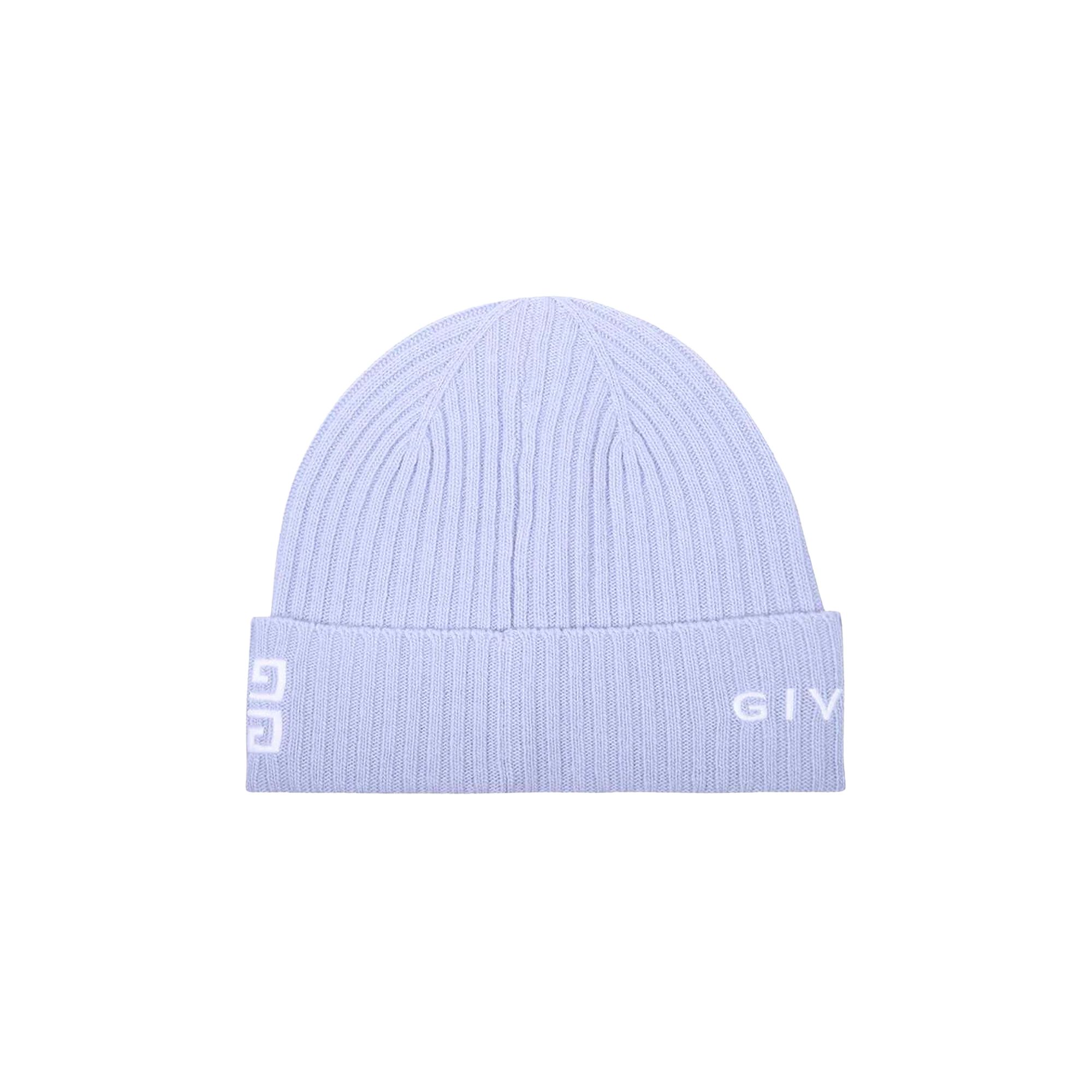 Pre-owned Givenchy Ribbed Embroidered Logo Beanie 'light Blue' | Men's Size Onesize