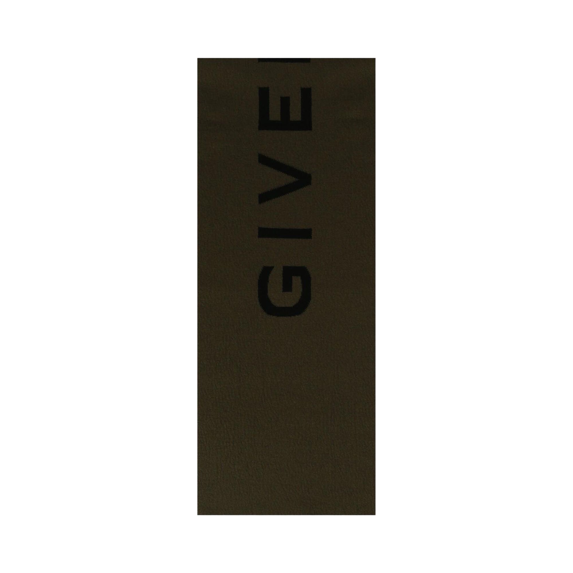 Pre-owned Givenchy Double Face 4g Logo Scarf 'black/khaki' | Brown | Men's Size Onesize