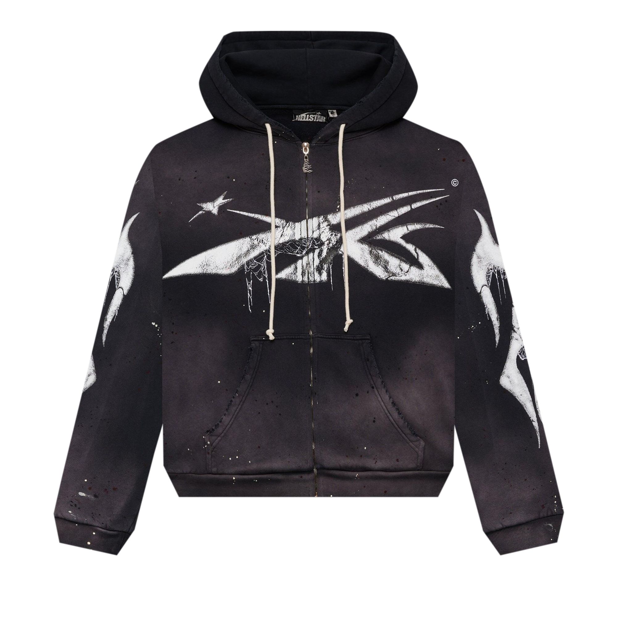 Hellstar Spiderweb Sport Logo Zip-Up 'Black' | Men's Size XL