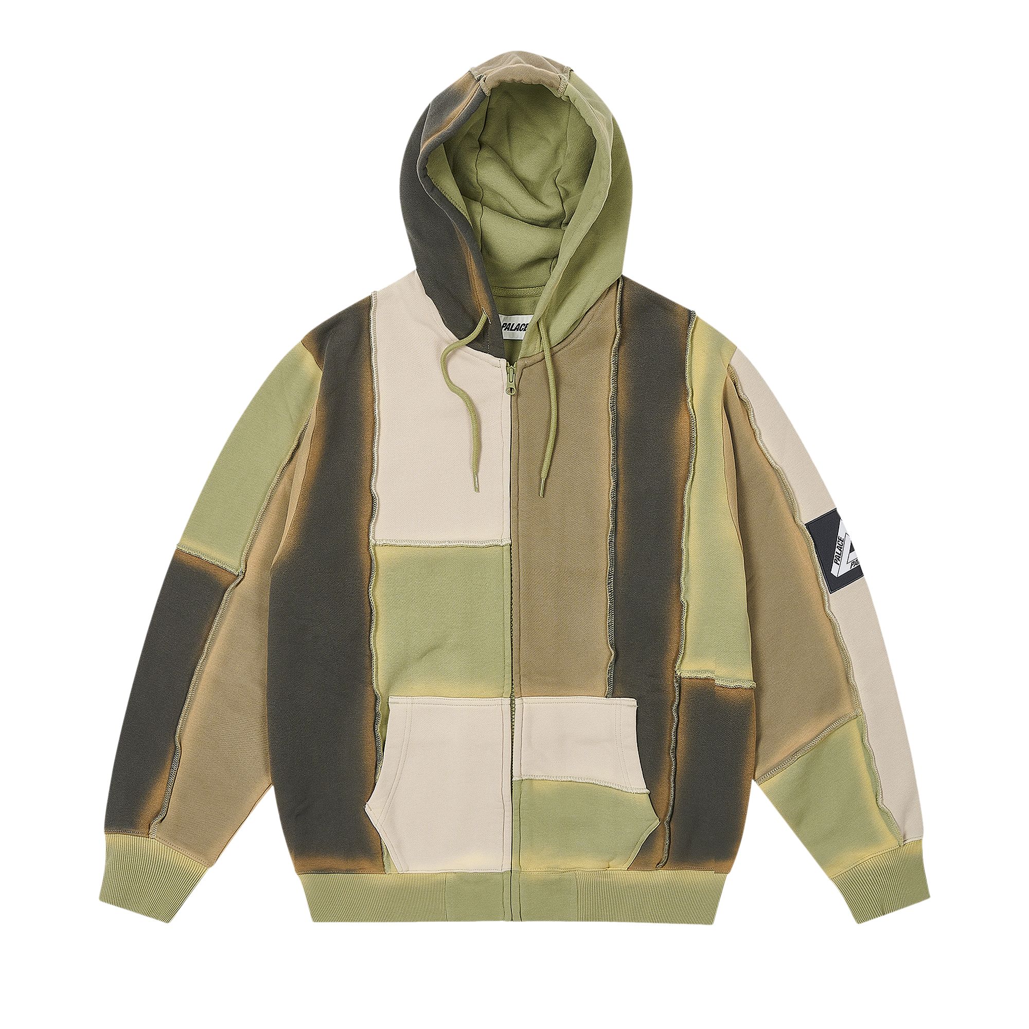 Pre-owned Palace Patch Me Up Zip Hood 'multi Khaki' In Tan