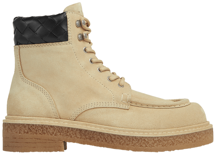 Bottega Veneta Haddock Lace Up Ankle Boot Saturn Black