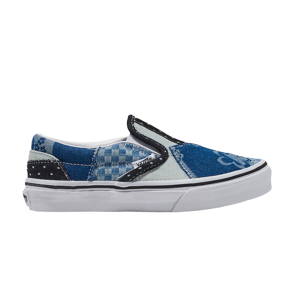 Vans Classic Slip-On Kids 'Denim Patchwork' | Blue | Kid's Size 10.5