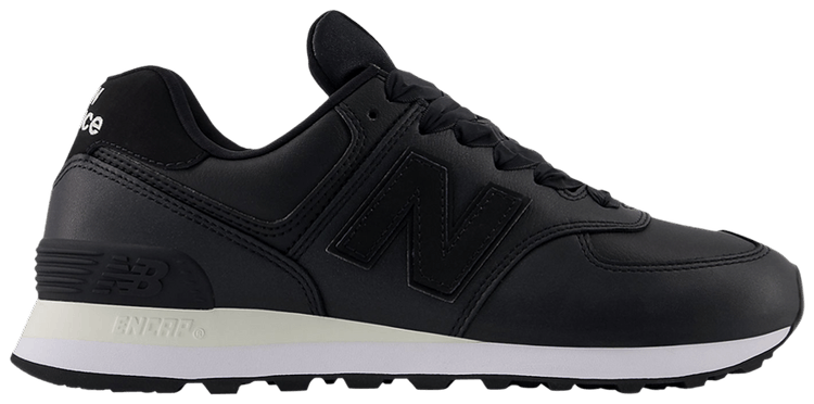 New balance 574 all black leather sales