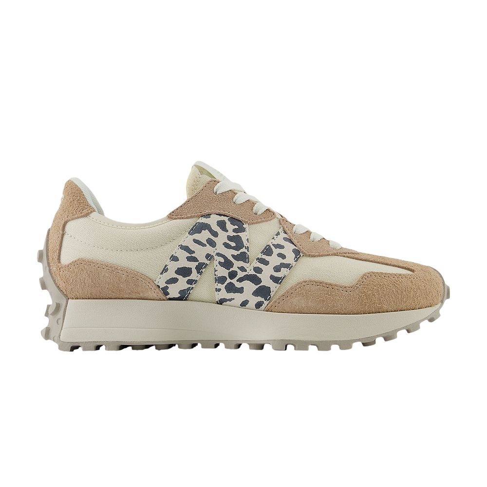 Pre-owned New Balance Wmns 327 'flat Taupe Linen Leopard' In Tan