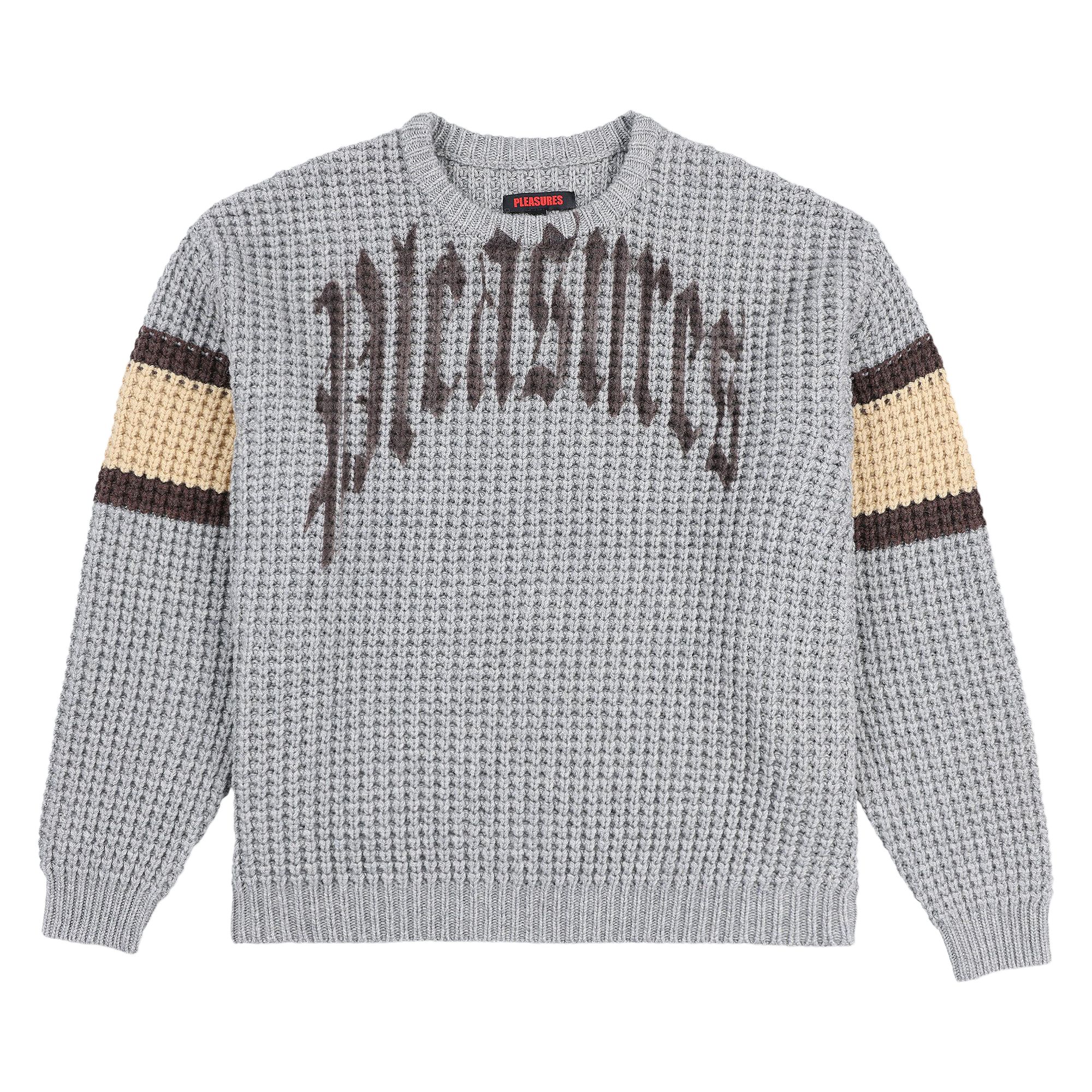 Pleasures Twitch Chunky Knit Sweater 'Grey' | Men's Size M