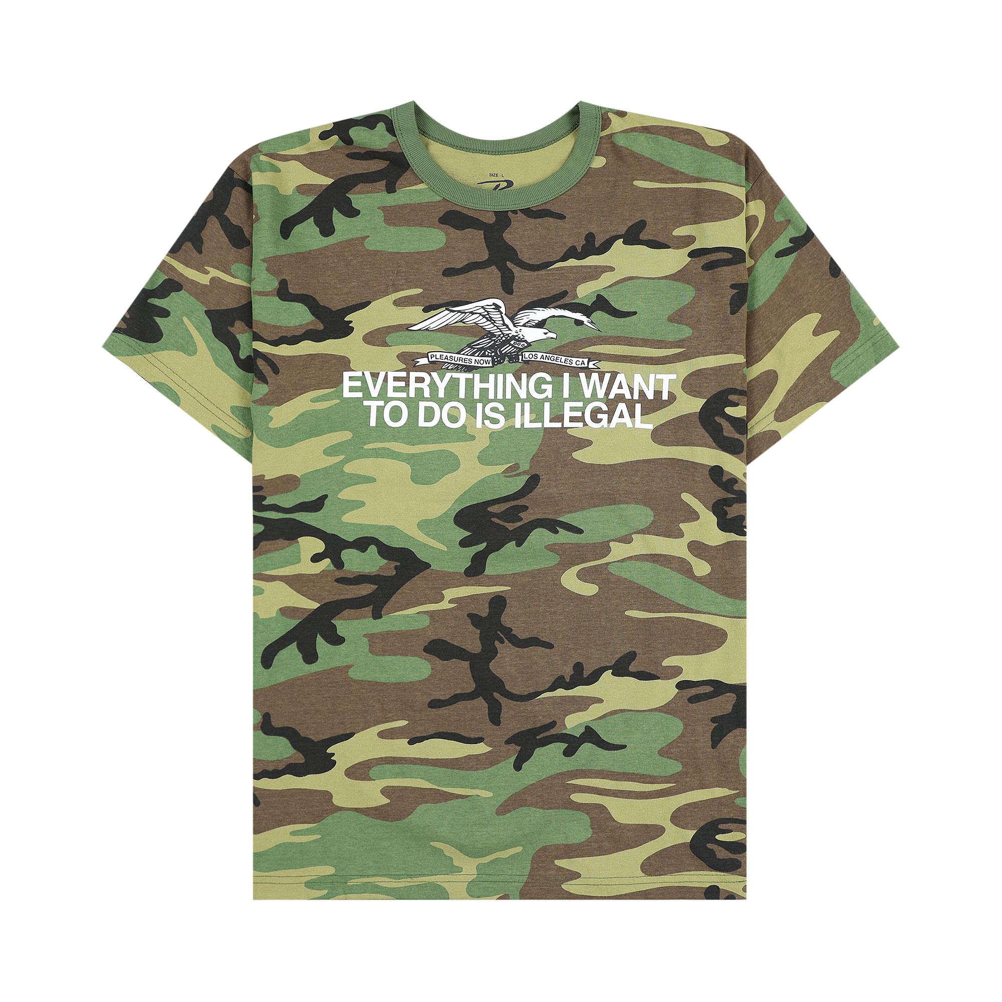 Pleasures Illegal T-Shirt 'Woodland' | Multi-Color | Men's Size XL