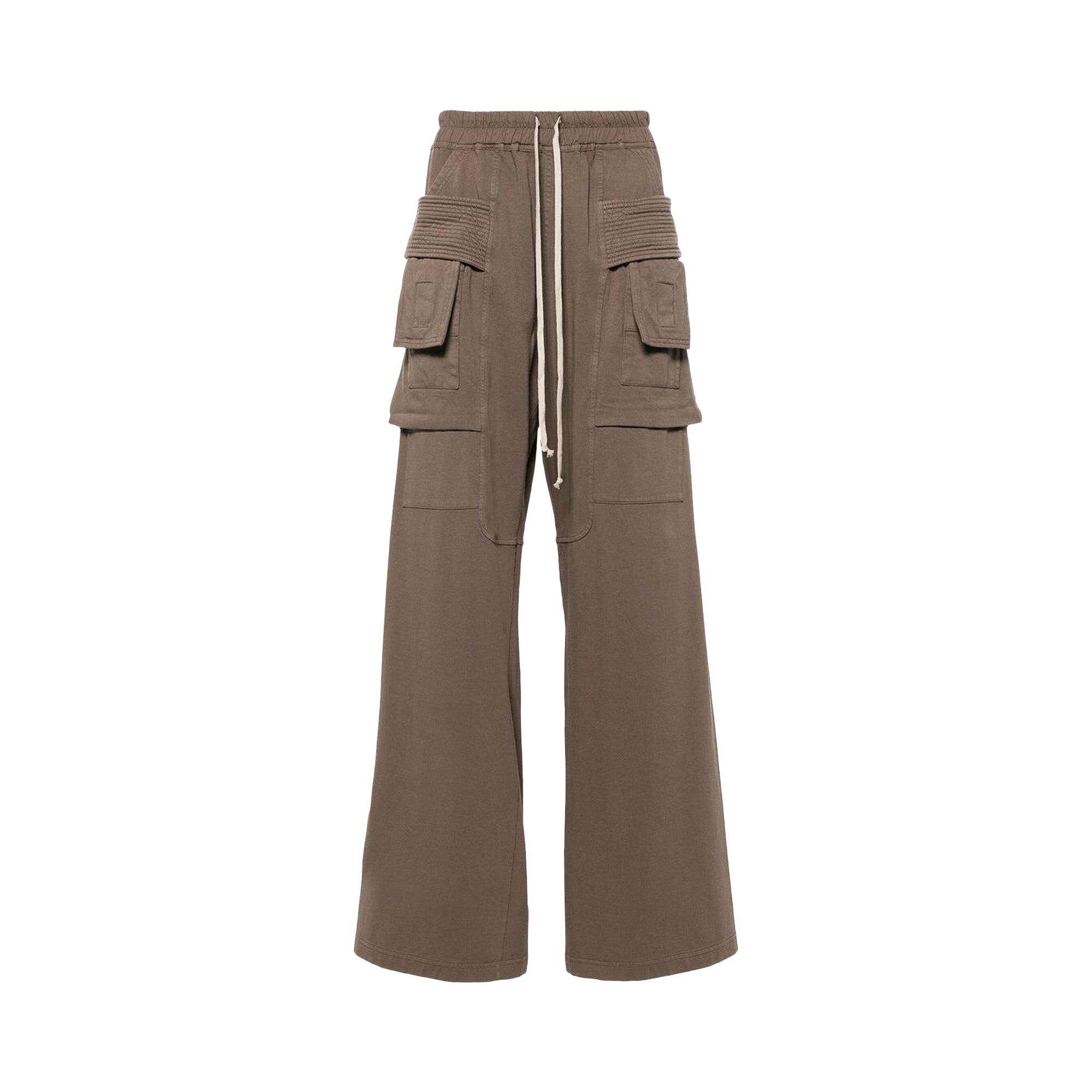 Pre-owned Rick Owens Drkshdw Creatch Cargo Wide Drawstring Pants 'dust' | Brown | Men's Size L