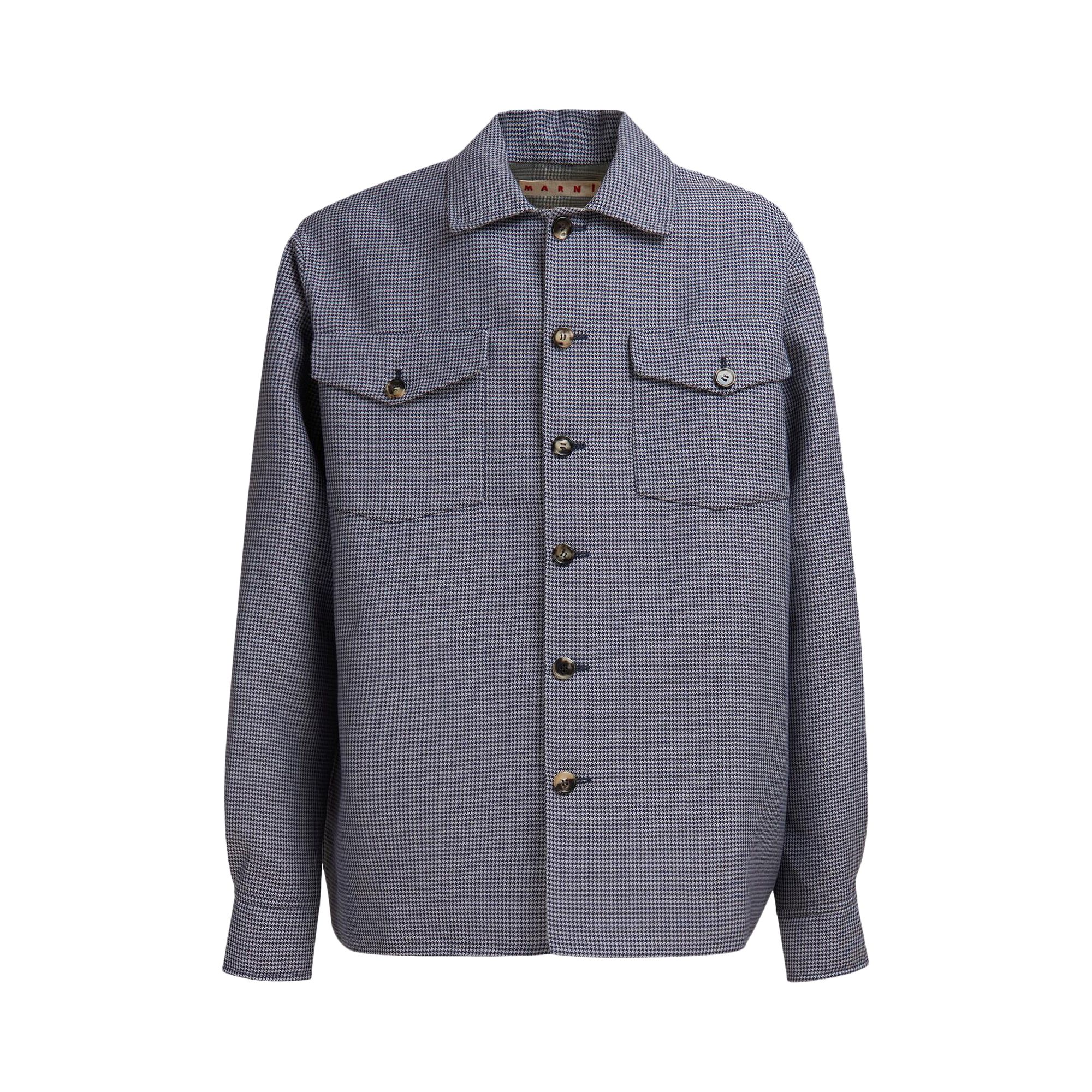 Pre-owned Marni Cropped Hem Organic Poplin Shirt 'orion Blue' | Multi-color | Men's Size 46