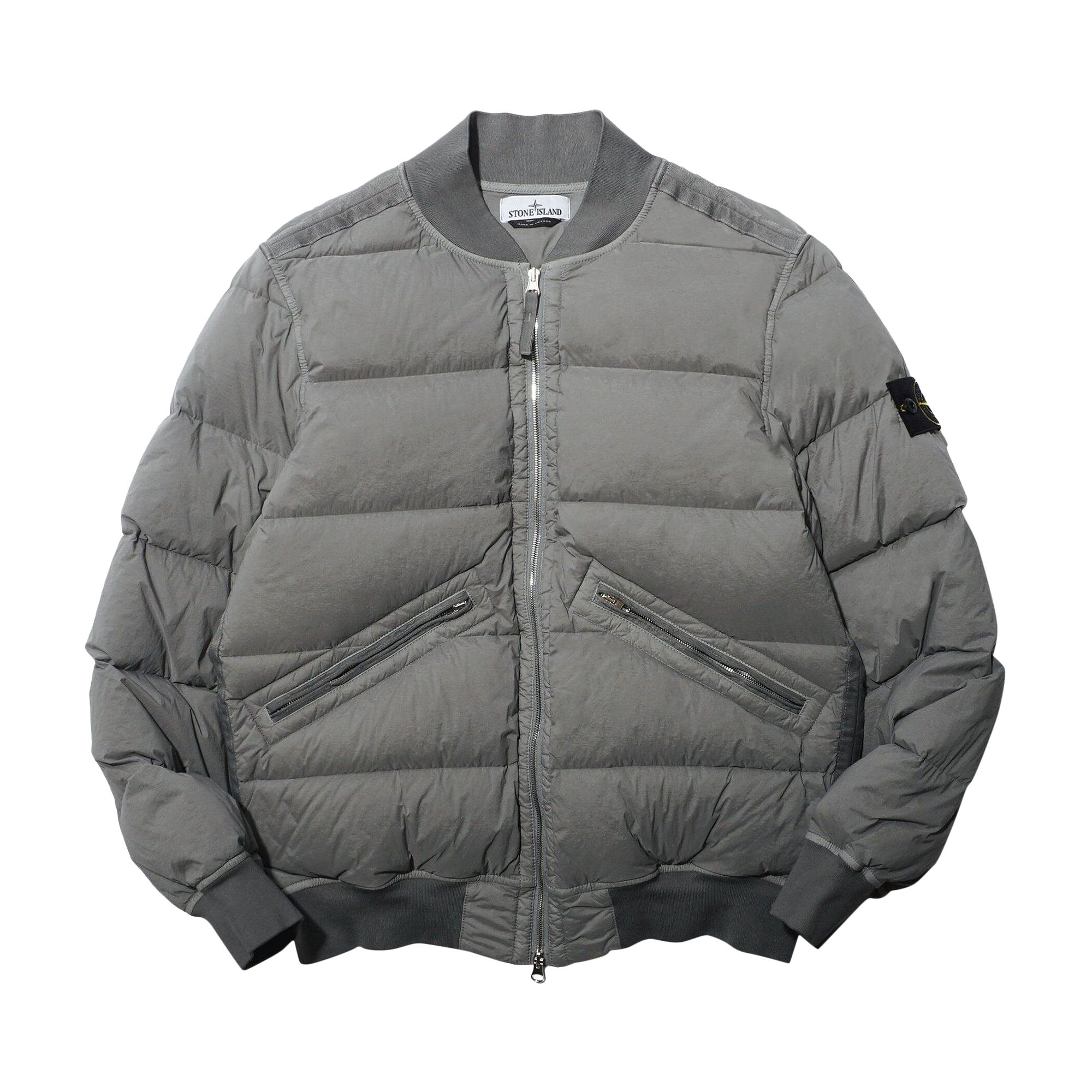 Pre-owned Stone Island Real Down Jacket 'grey/green' | Men's Size M
