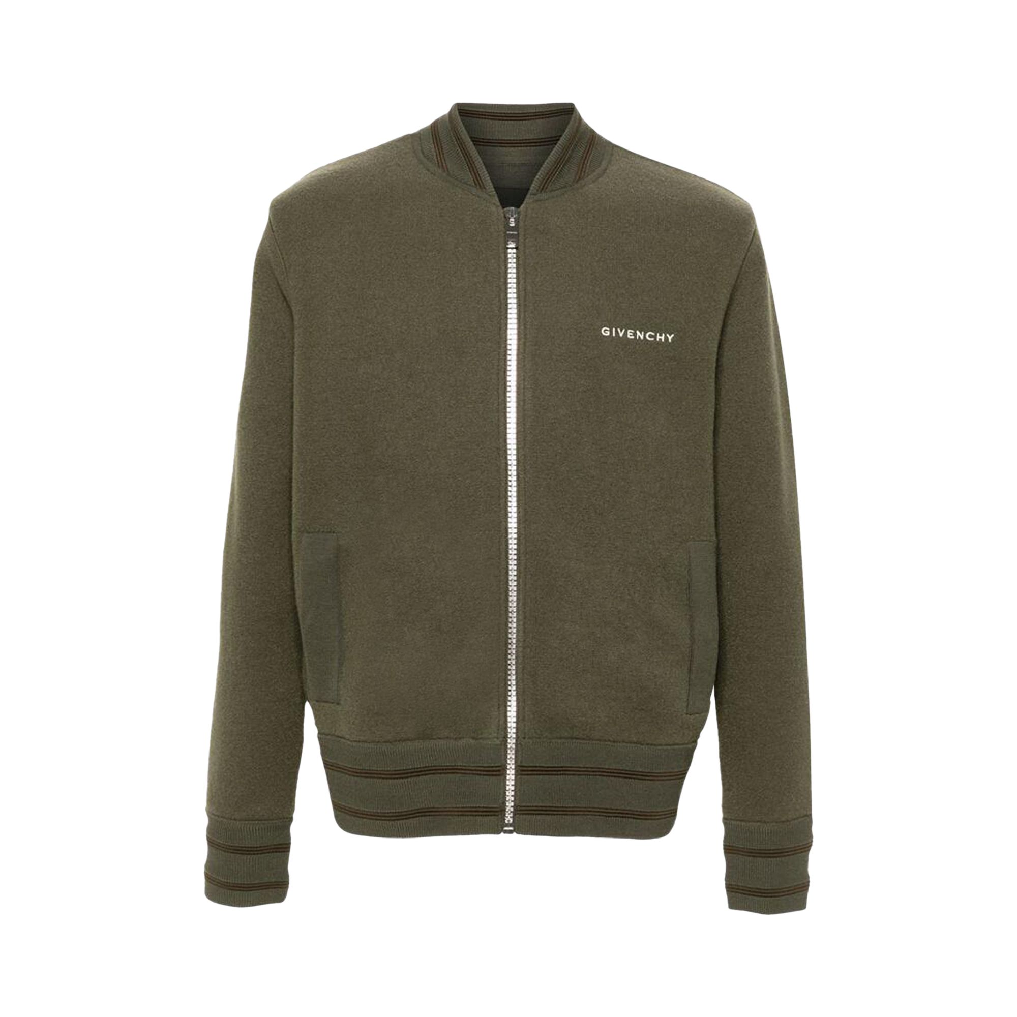 Pre-owned Givenchy Knitted Varsity Jacket 'khaki'
