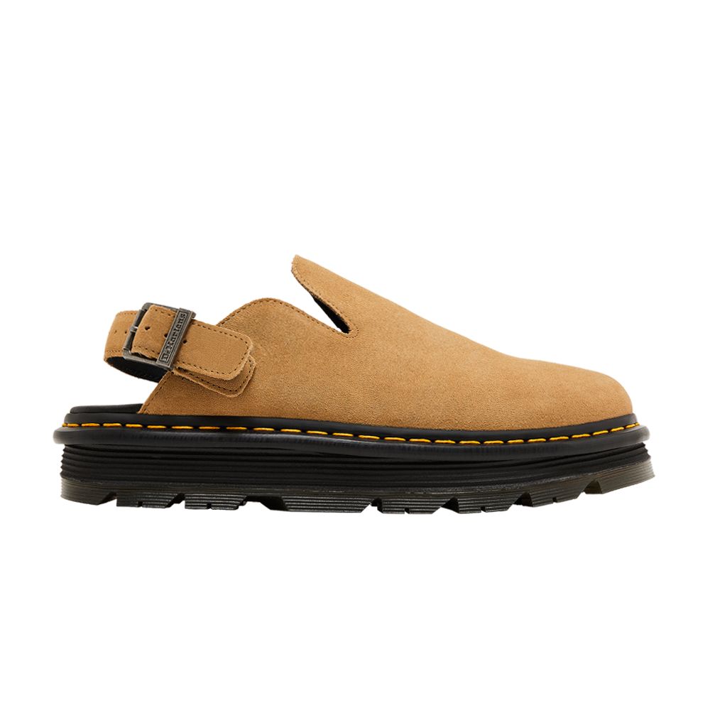 Pre-owned Dr. Martens Zebzag Suede Casual Slingback Platform Mule 'savannah Tan'