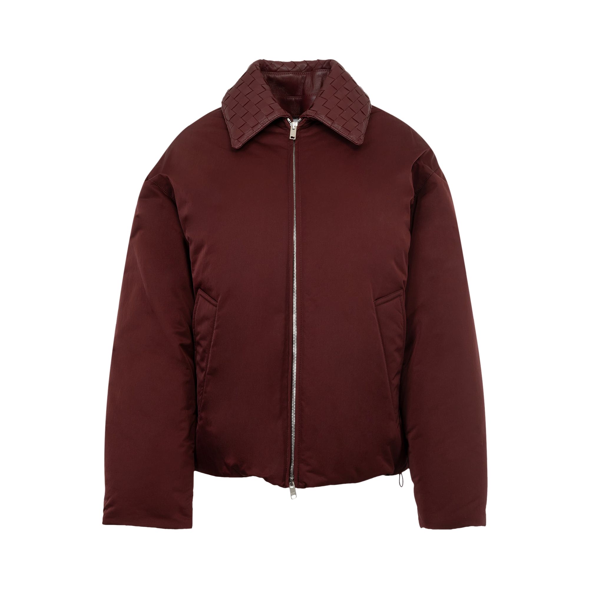 Pre-owned Bottega Veneta Tech Nylon Puffer Jacket 'burgundy' | Red | Men's Size Xs