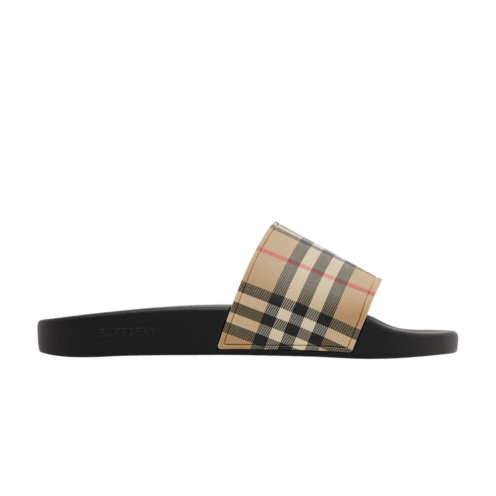 Pre-owned Burberry Check Slide 'archive Beige' | Brown | Men's Size 8