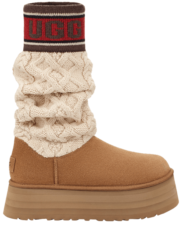 Wmns Classic Sweater Letter Boot Chestnut