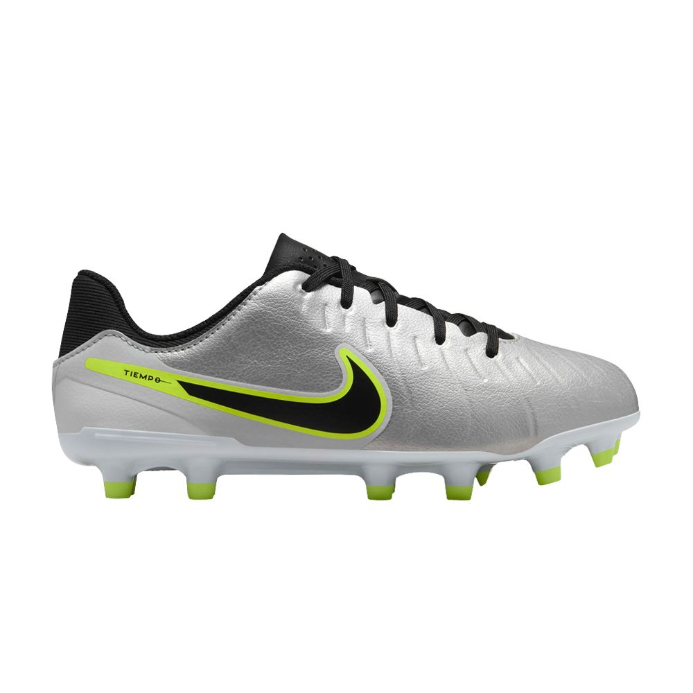 Pre-owned Nike Tiempo Legend 10 Academy Mg Gs 'mad Voltage Pack' | Silver | Kid's Size 5.5
