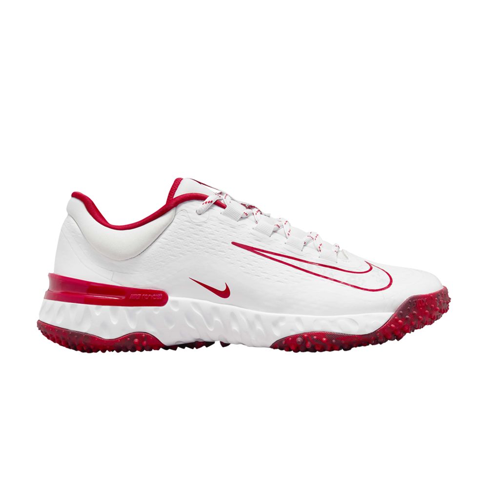 Pre-owned Nike Wmns Alpha Huarache Elite 4 Tf 'white University Red'