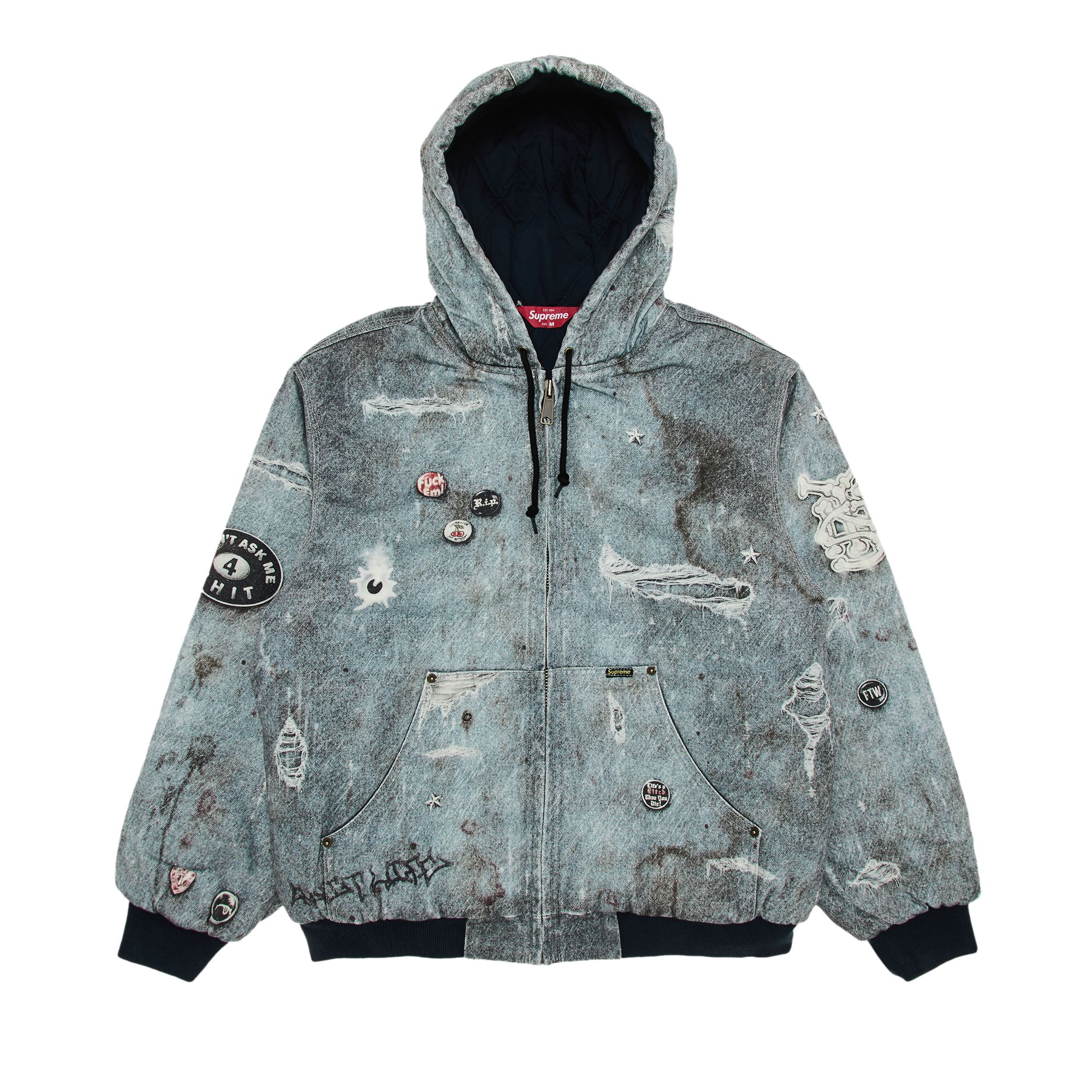 Supreme HJR Trompe L'oeil Hooded Work Jacket 'Blue' | Men's Size XL