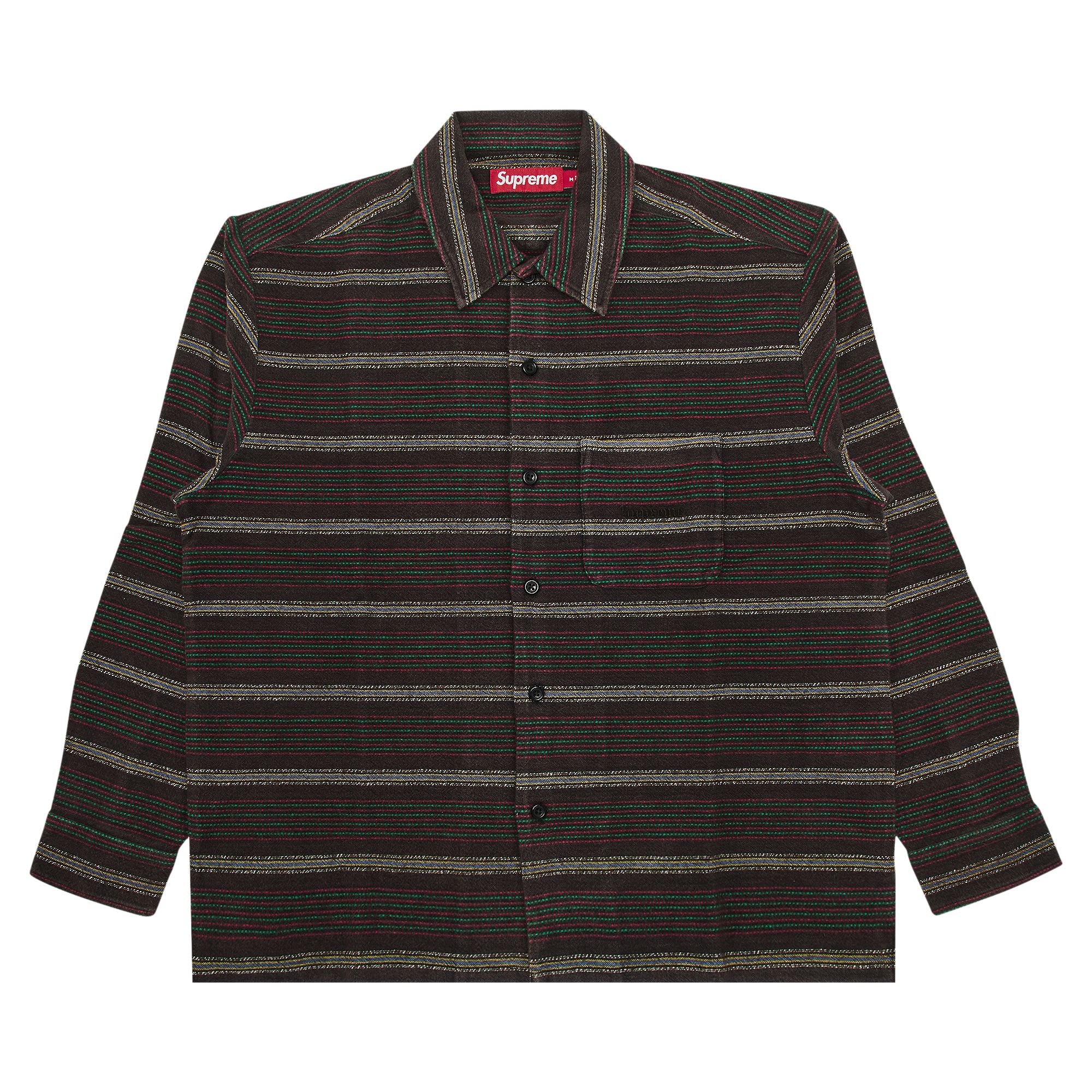Pre-owned Supreme Woven Stripe Shirt 'faded Black' | Men's Size Xl
