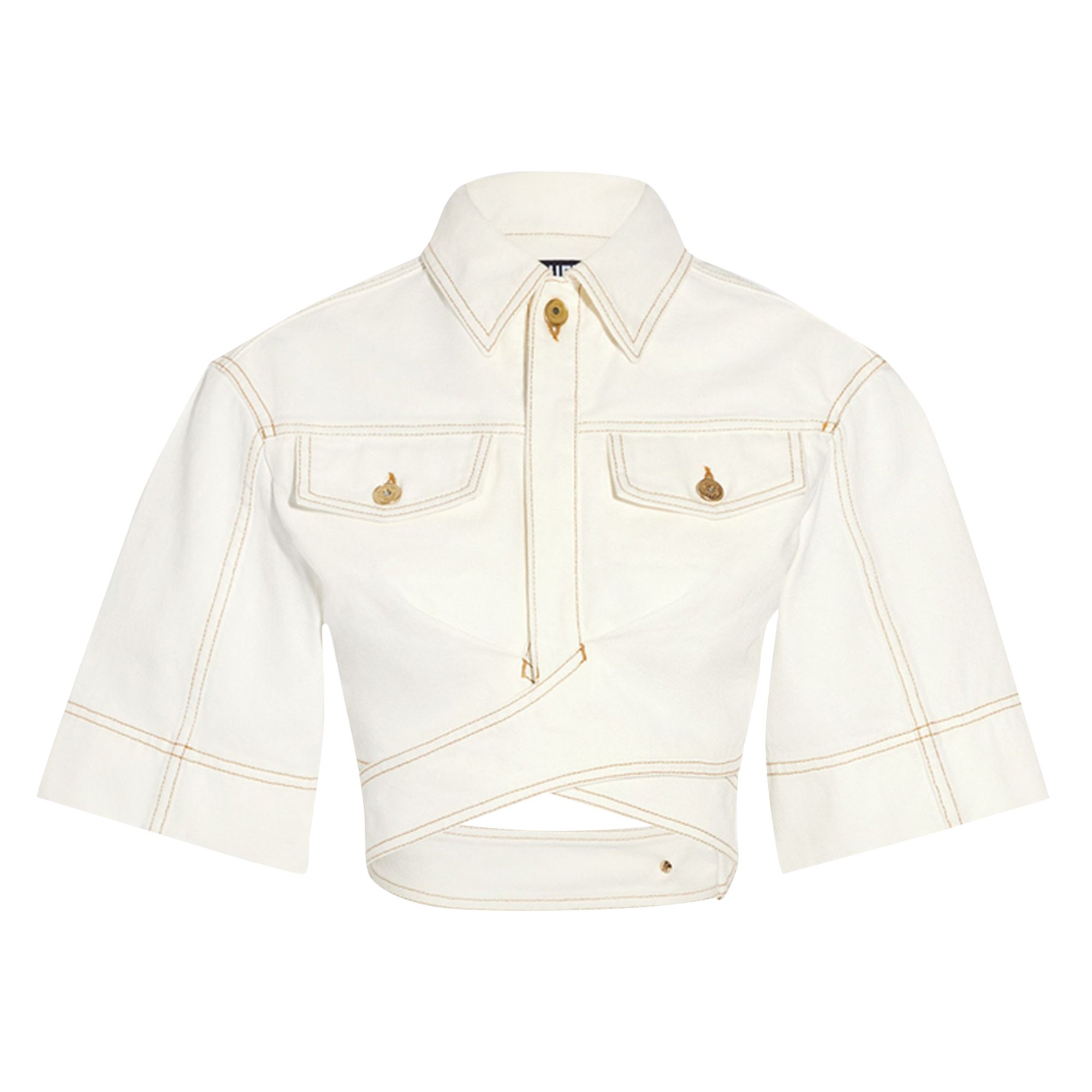 Jacquemus De-Nimes Denim Top 'Off White/Tabac' | Women's Size 36