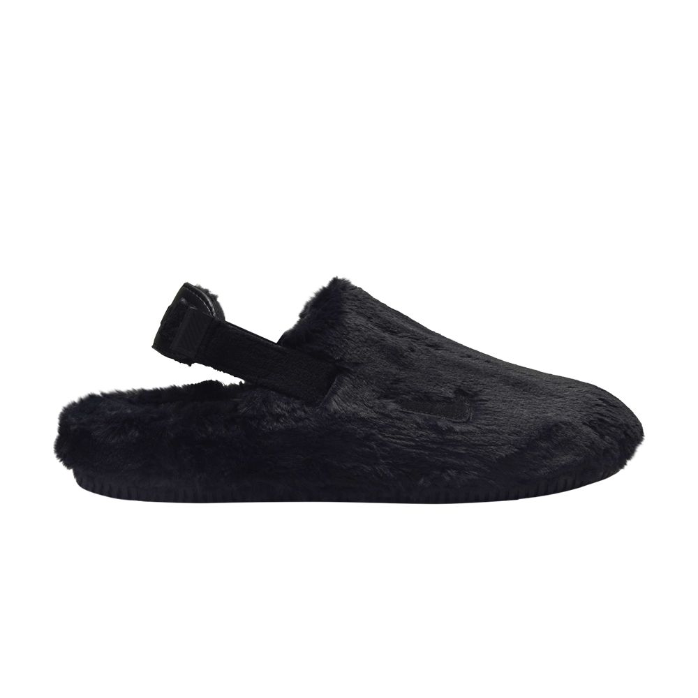 Pre-owned Nike Wmns Calm Mule Se 'triple Black Fur' | Women's Size 9