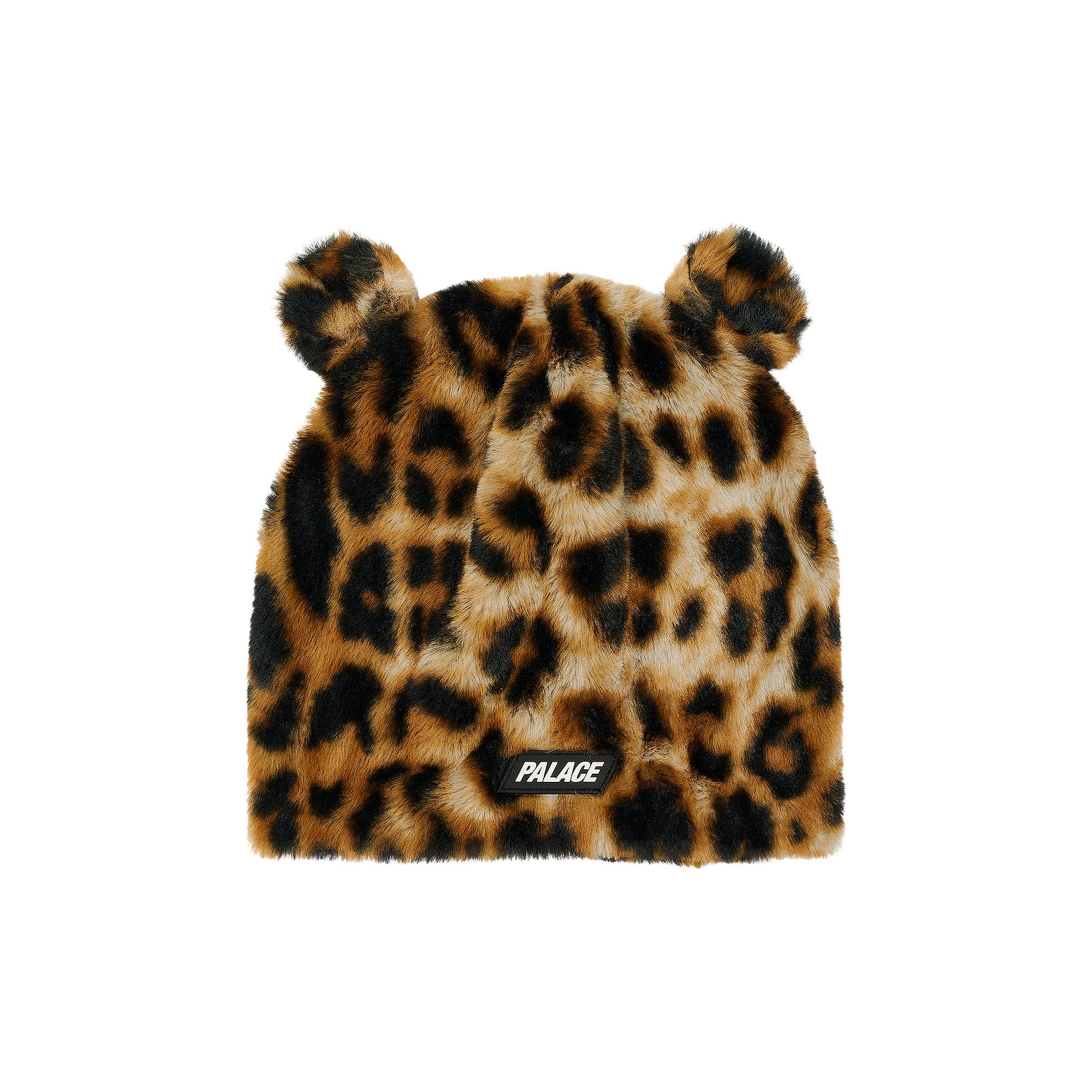 Pre-owned Palace Furry Ears Nein Cuff Beanie 'leopard' In Multi-color
