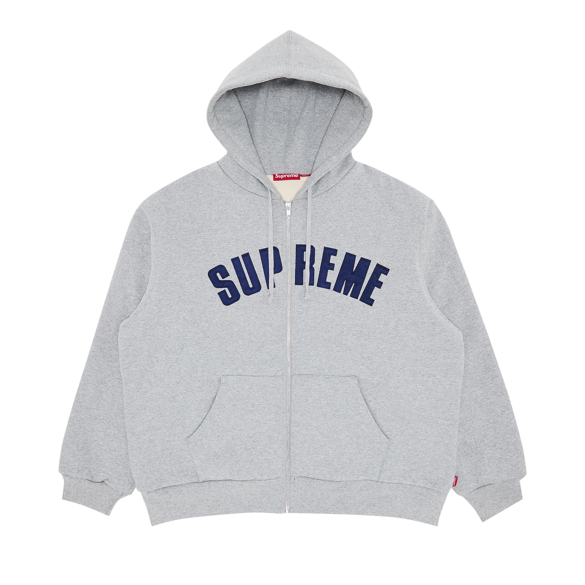 Supreme Arc Thermal Zip Up Hooded Sweatshirt 'Heather Grey' | Men's Size S