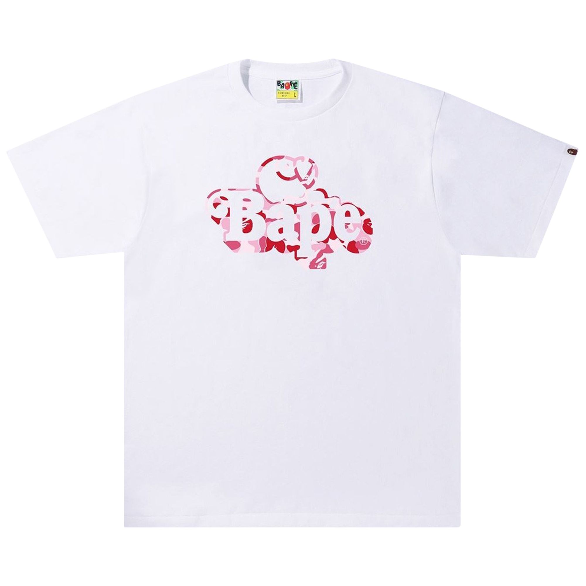 Pre-owned Bape Abc Camo Milo On Tee 'white/pink' | Men's Size Xl