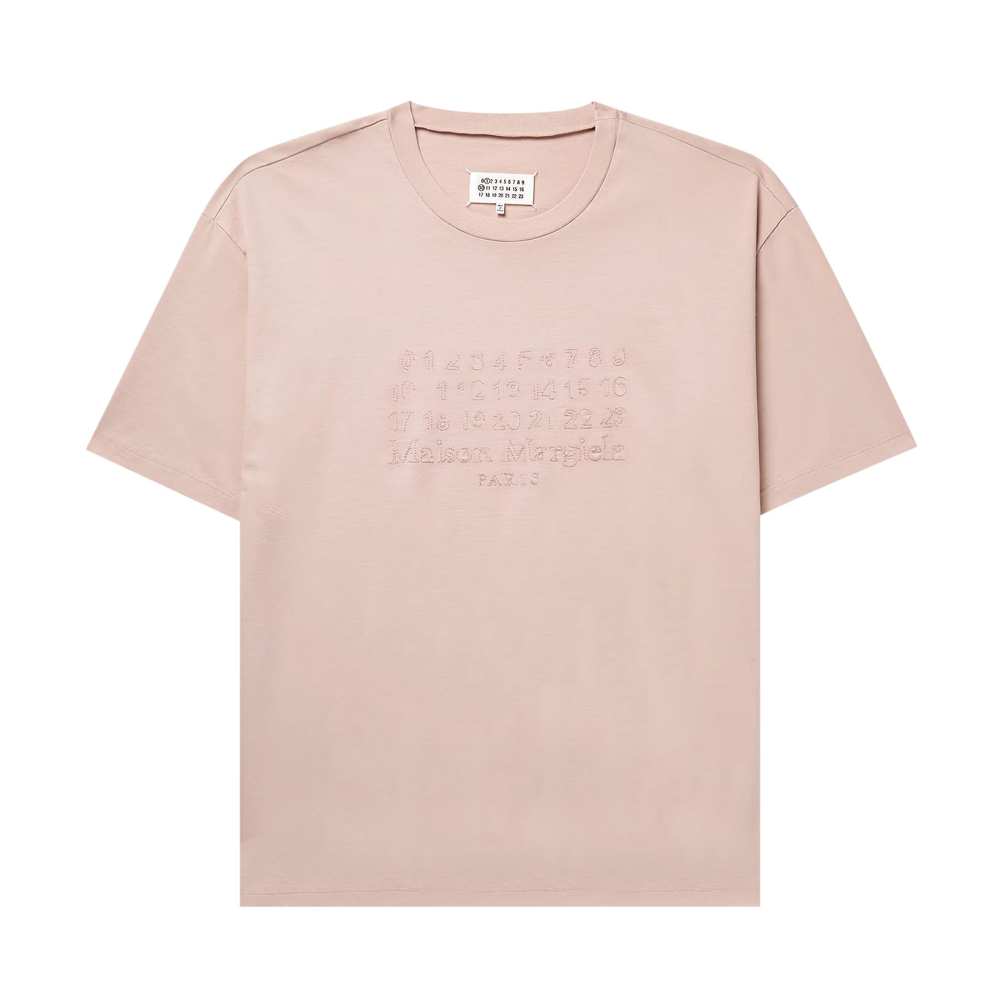 Pre-owned Maison Margiela Logo Embroidered T-shirt 'buff' | Pink | Men's Size M
