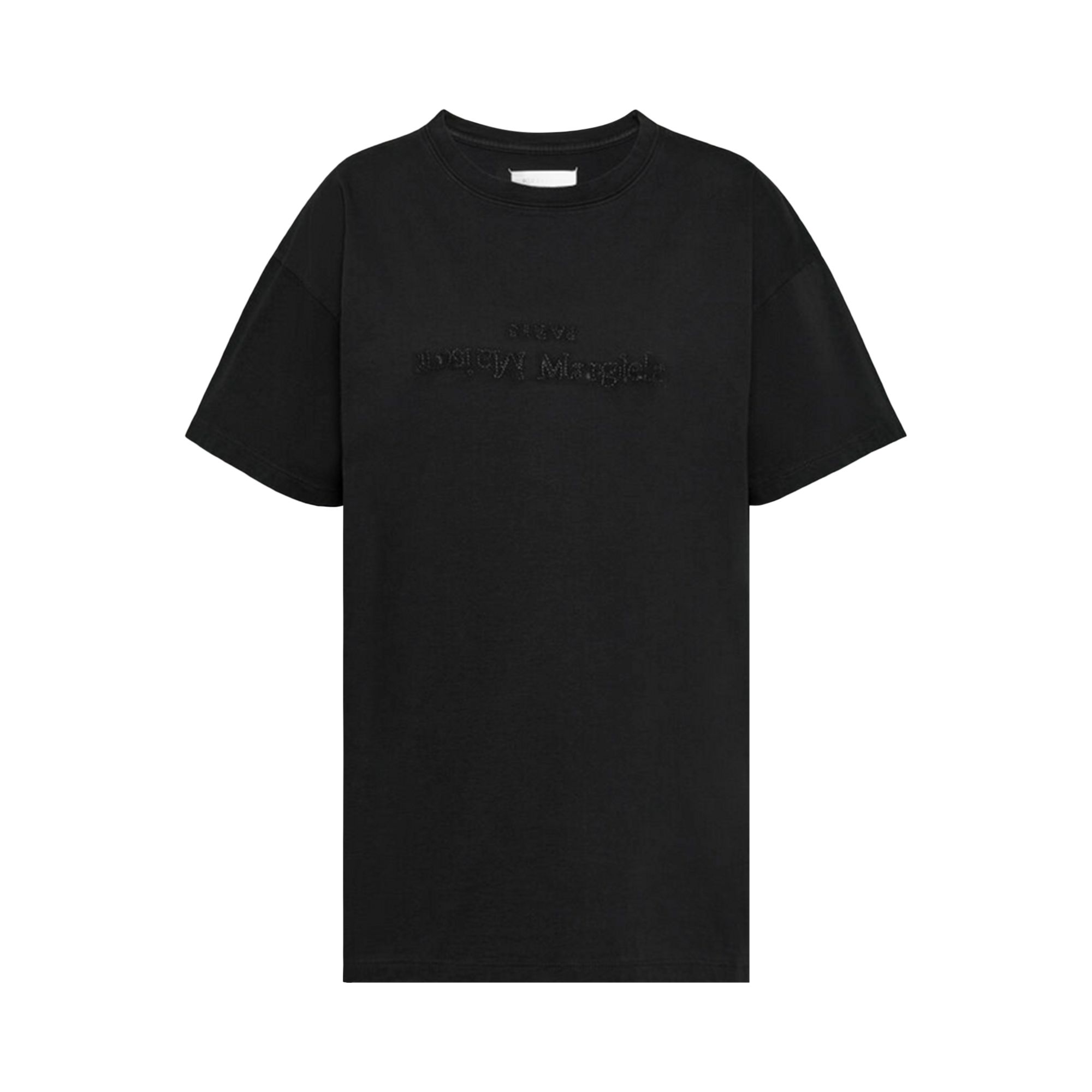Pre-owned Maison Margiela Logo Embroidered T-shirt 'black' | Women's Size M