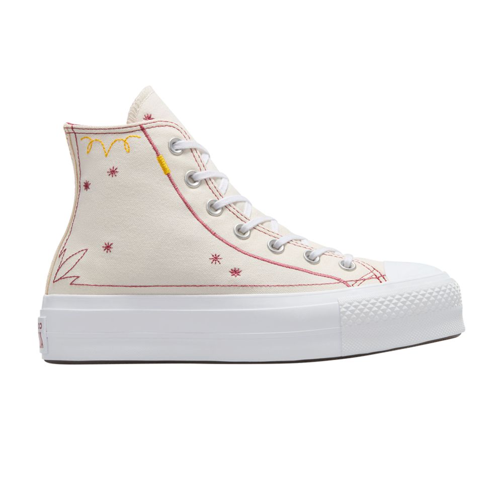 Pre-owned Converse Wmns Chuck Taylor All Star Lift Platform High 'western Stitch' | Cream | Women's Size 9.5