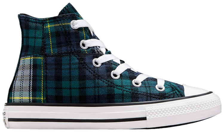 Size 10.5 Chuck Taylor All Star High PS Plaid Dragon Scale Green