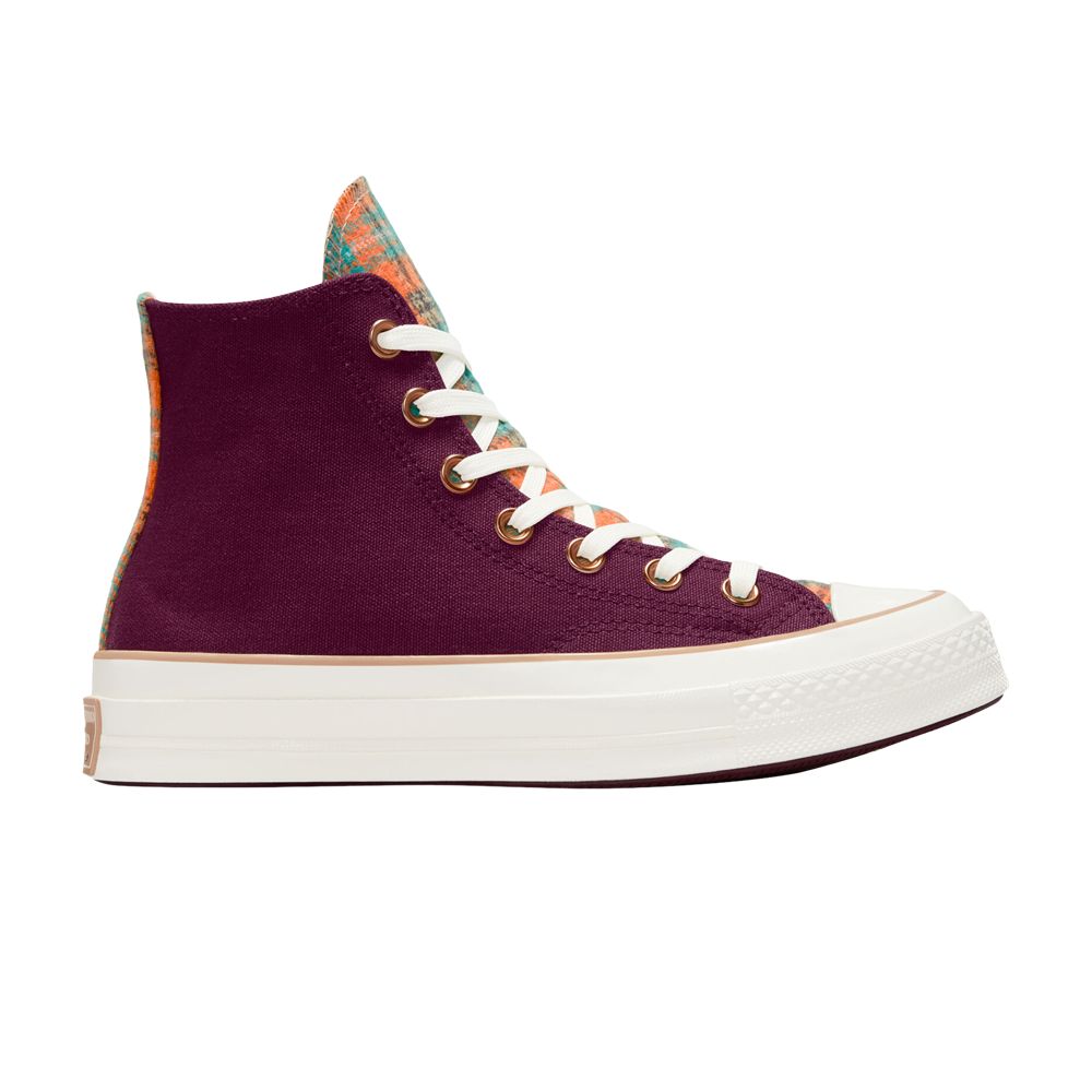 Wmns Chuck 70 High 'Canvas & Plaid - Deep Bordeaux' - A12452C