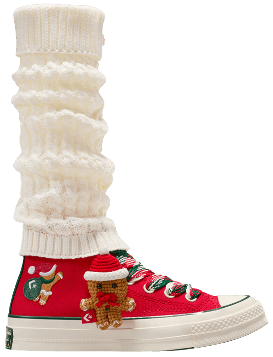 Converse Chuck 70 High X Mas Gingerbread  Knit Sock   Red