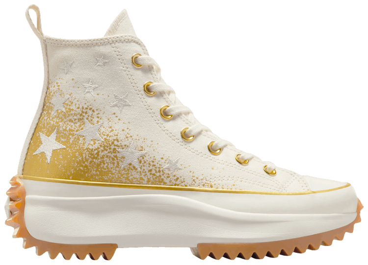 Converse Wmns Run Star Hike Platform High Gold  Embroidered Stars