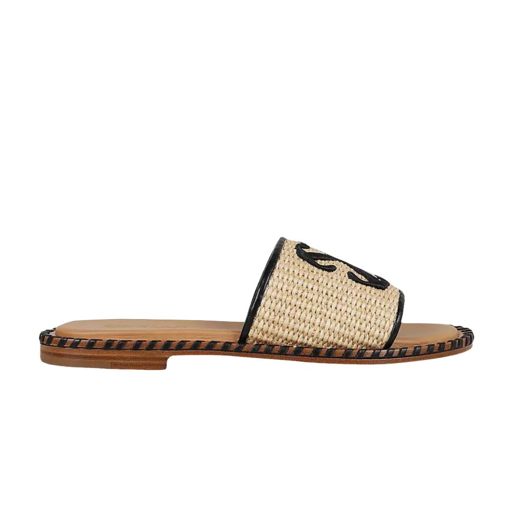 Pre-owned Off-white Wmns Twist Raffia Arrow Slides 'beige Black' | Cream | Women's Size 35