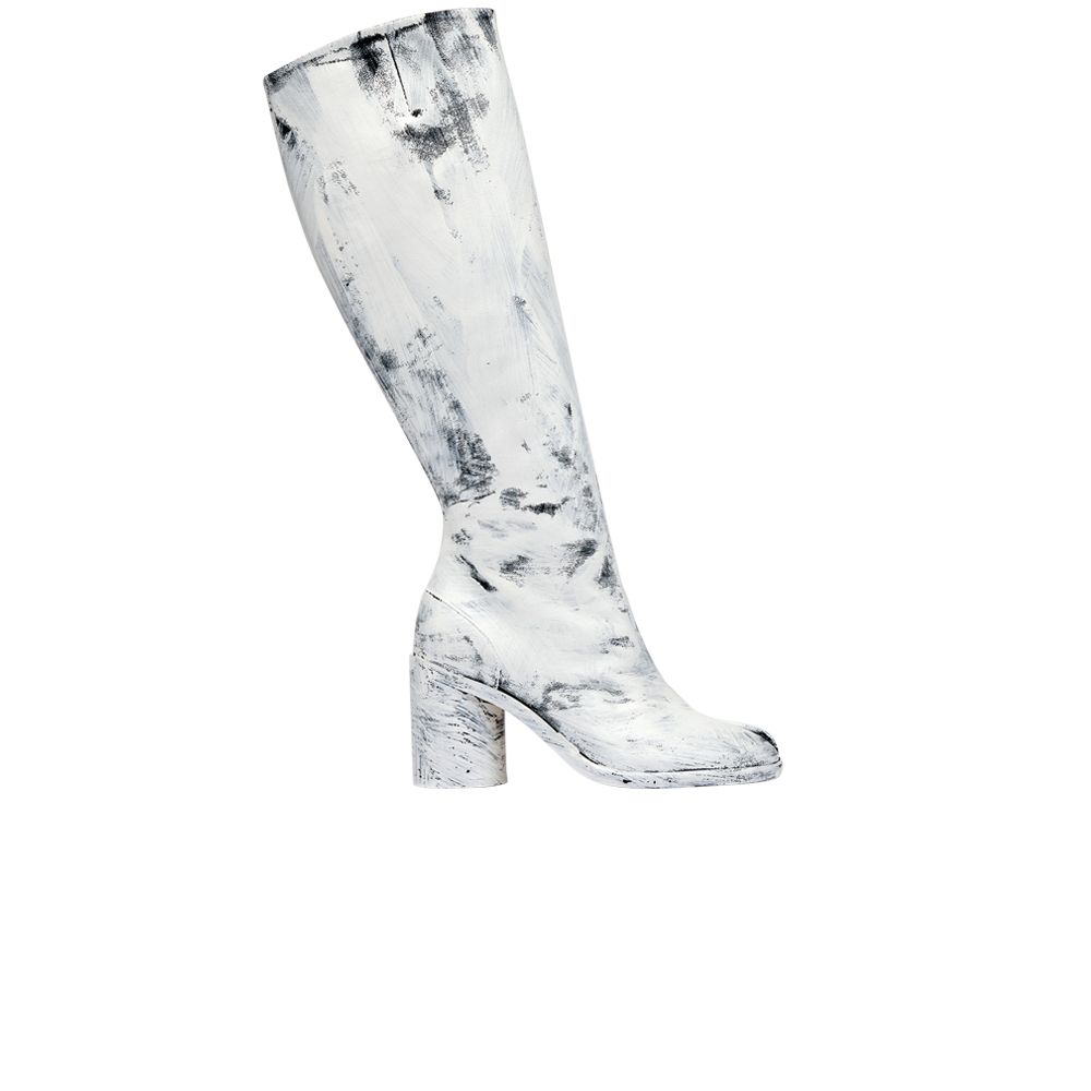 Pre-owned Maison Margiela Wmns Tabi Knee-high Boot 'painted - White' | Women's Size 36